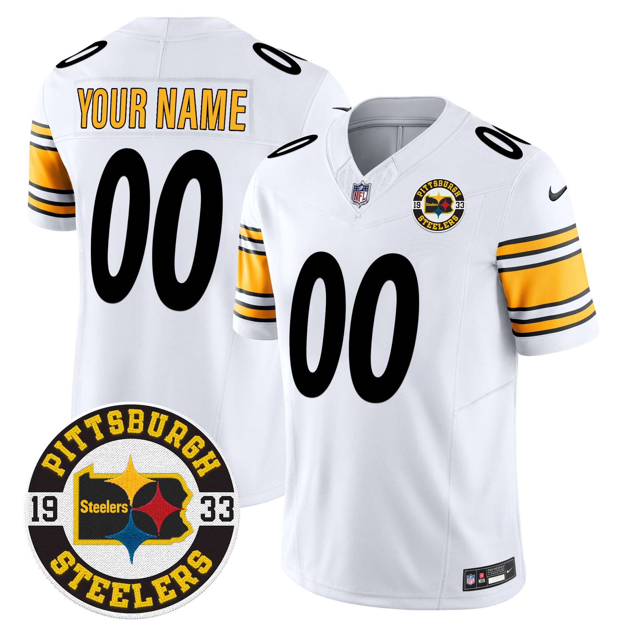 Steelers 2024 Vapor Limited Custom Jersey - Est 1933 Patch - All Stitched - Image 4
