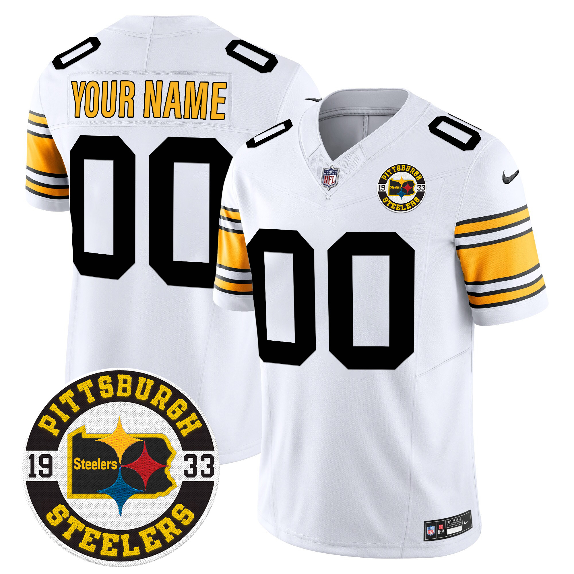 Steelers 2024 Vapor Limited Custom Jersey - Est 1933 Patch - All Stitched - Image 2