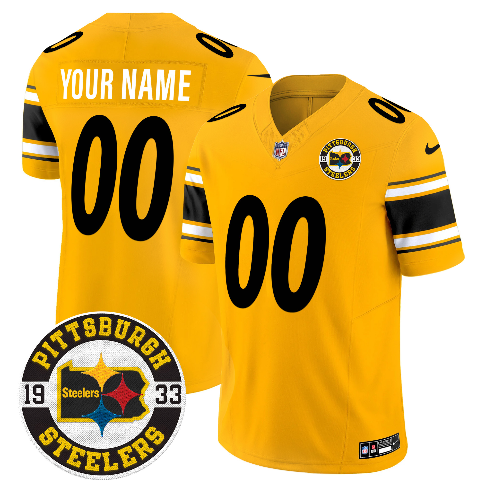 Steelers 2024 Vapor Limited Custom Jersey - Est 1933 Patch - All Stitched - Image 5