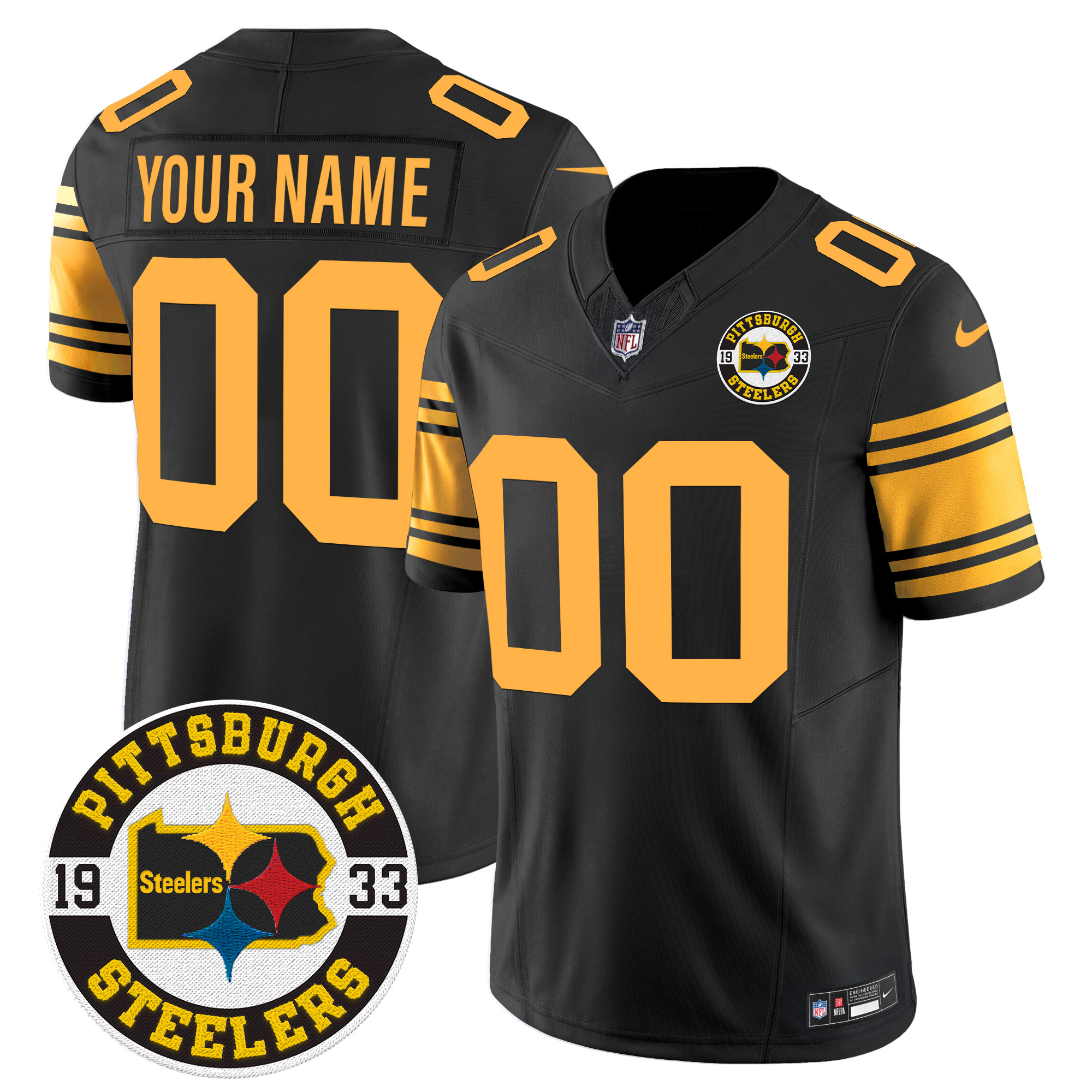 Steelers 2024 Vapor Limited Custom Jersey - Est 1933 Patch - All Stitched - Image 6