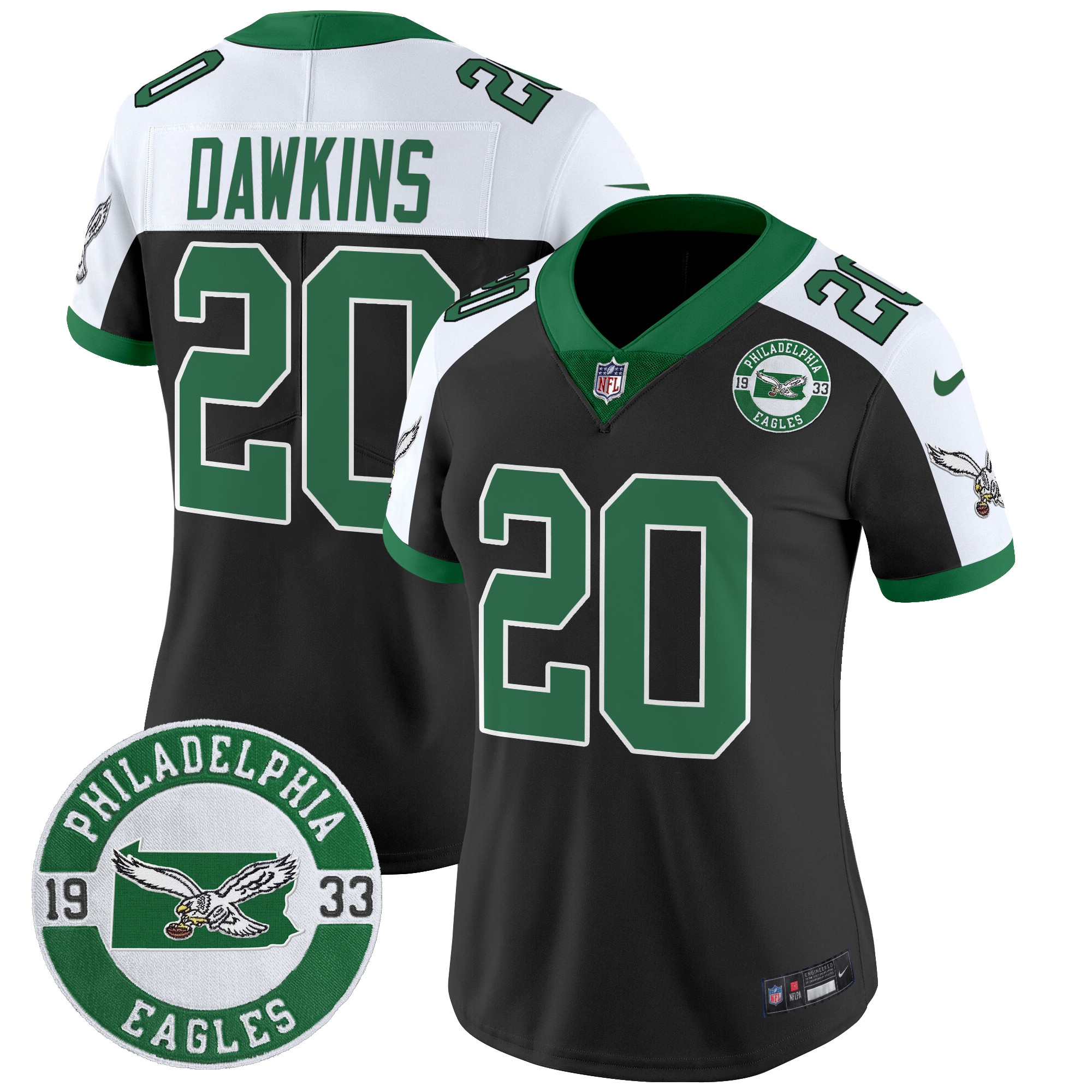 Women's Philadelphia Eagles 2024 Throwback Vapor Limited Jersey - Est. 1933 Patch - All Stitched - Image 16