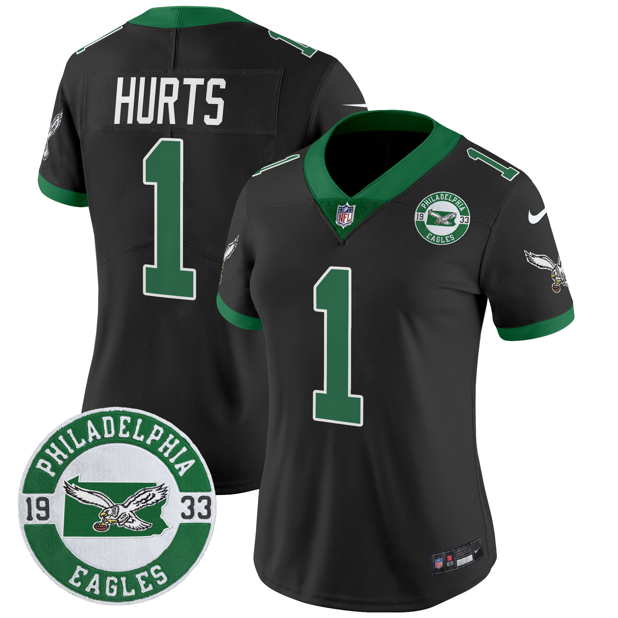 Women's Philadelphia Eagles 2024 Throwback Vapor Limited Jersey - Est. 1933 Patch - All Stitched - Image 35