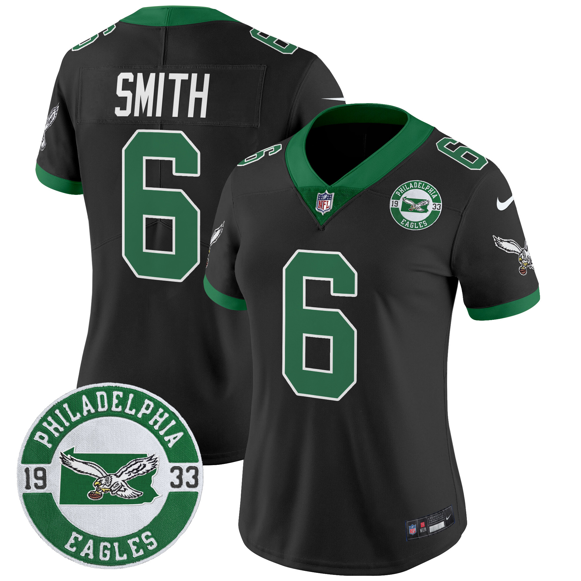 Women's Philadelphia Eagles 2024 Throwback Vapor Limited Jersey - Est. 1933 Patch - All Stitched - Image 37