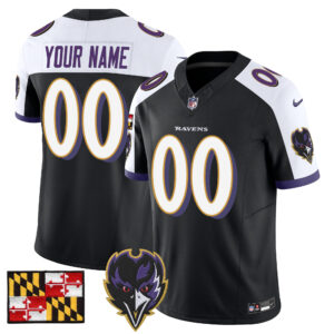 Baltimore Ravens 2024 Maryland Flag Vapor Limited Custom Jersey V2 - All Stitched