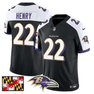 Men's Baltimore Ravens 2024 Maryland Flag Vapor Limited Jersey - All Stitched