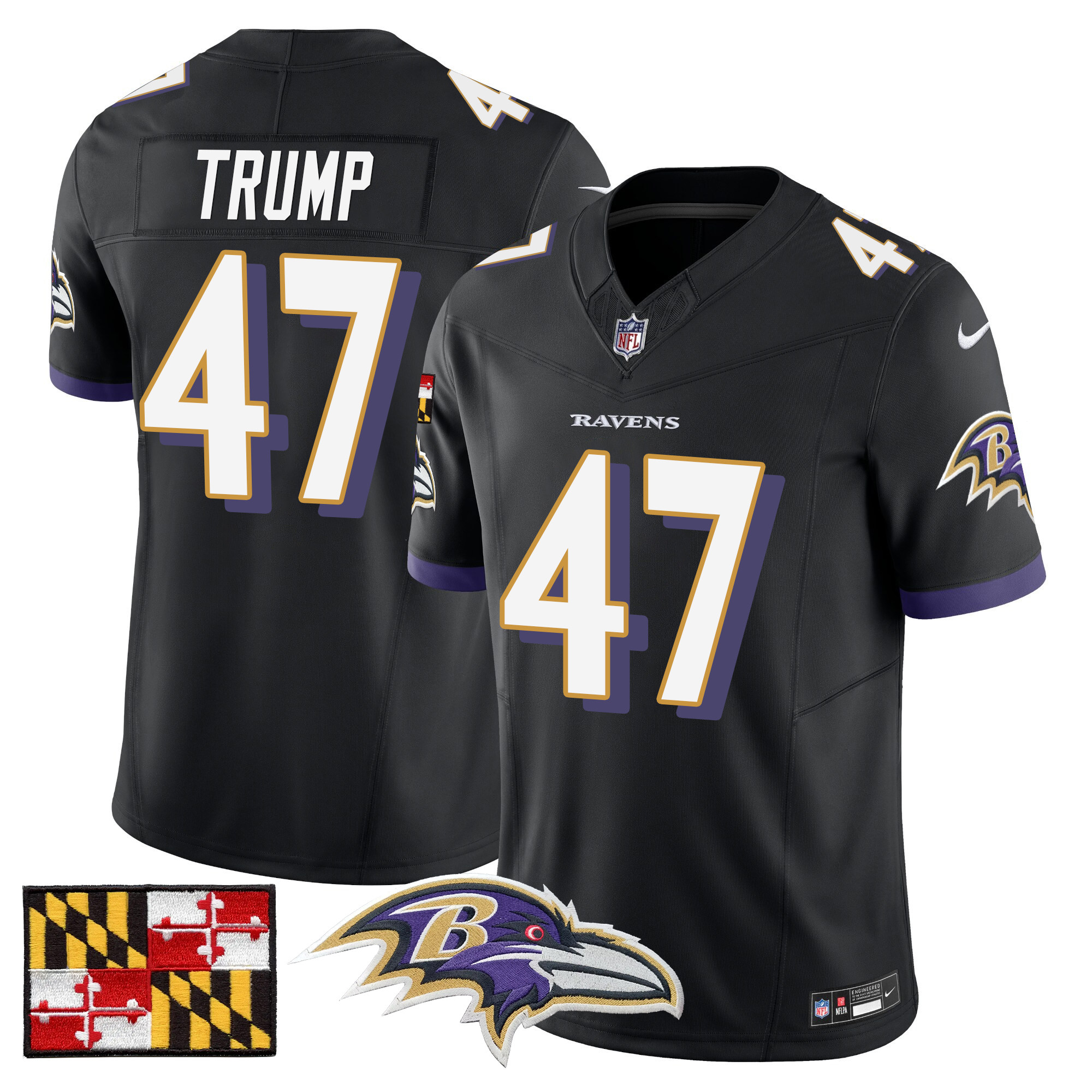 Men's Baltimore Ravens 2024 Maryland Flag Vapor Limited Jersey - All Stitched - Image 30