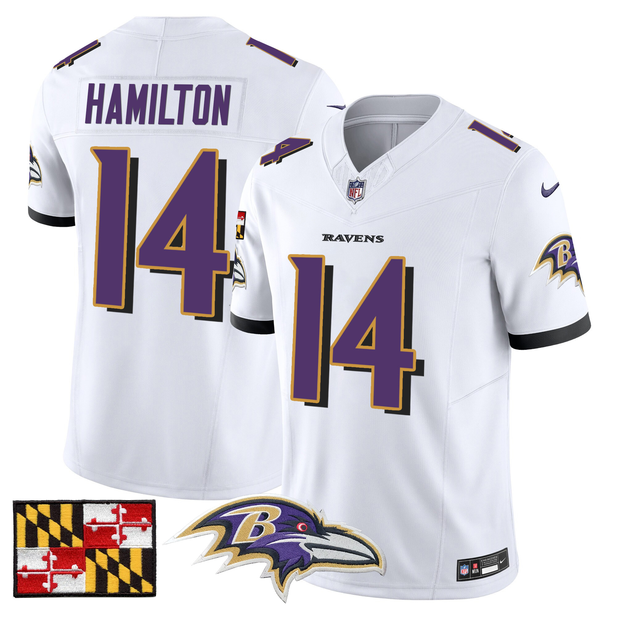 Men's Baltimore Ravens 2024 Maryland Flag Vapor Limited Jersey - All Stitched - Image 44