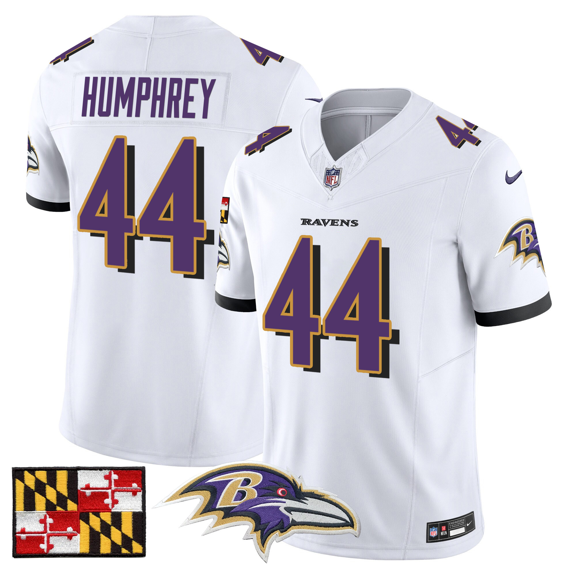Men's Baltimore Ravens 2024 Maryland Flag Vapor Limited Jersey - All Stitched - Image 45