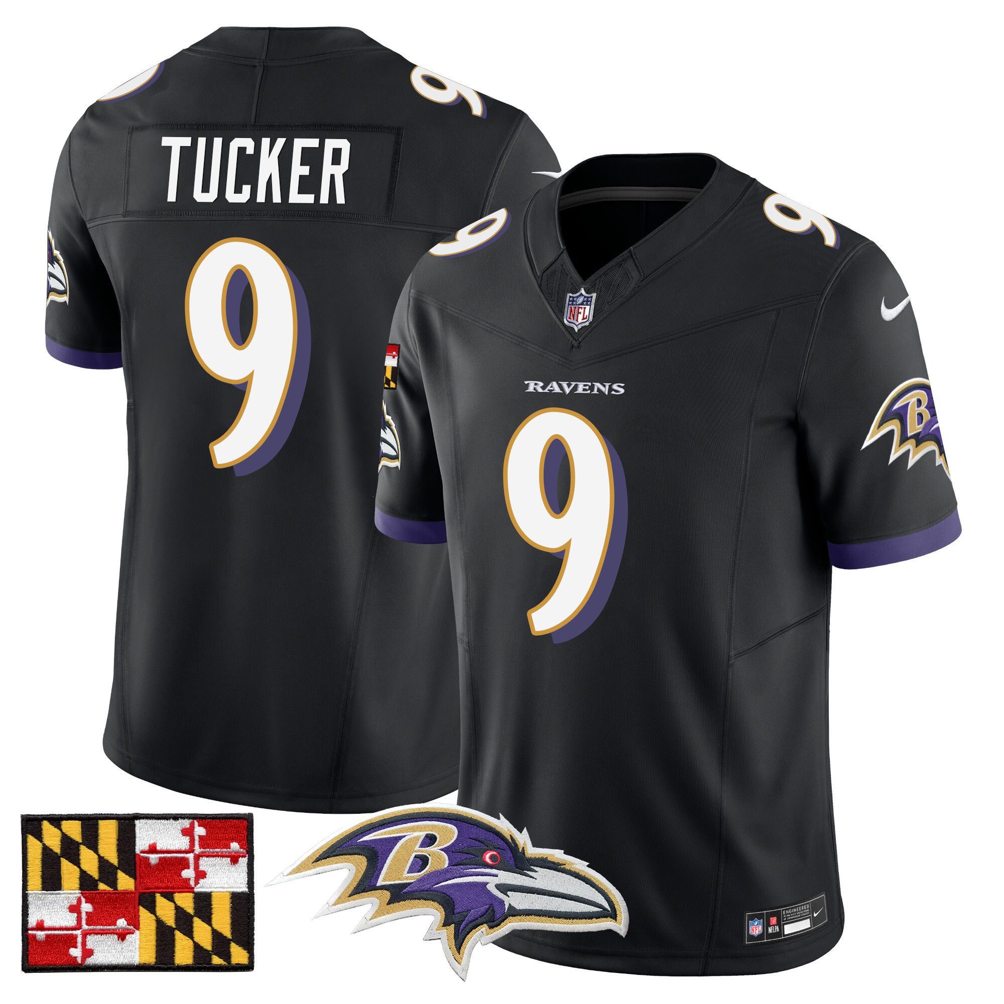 Men's Baltimore Ravens 2024 Maryland Flag Vapor Limited Jersey - All Stitched - Image 23