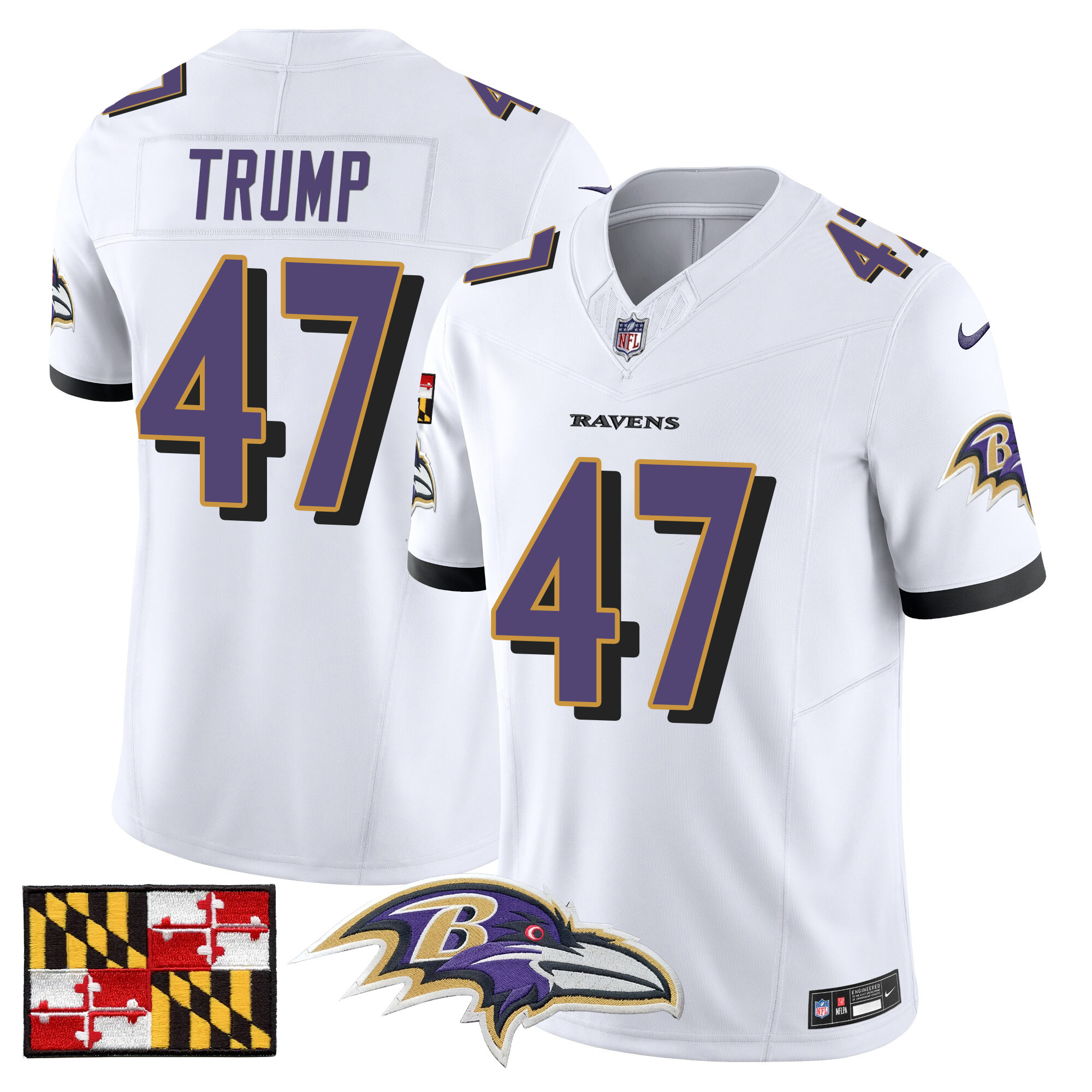 Men's Baltimore Ravens 2024 Maryland Flag Vapor Limited Jersey - All Stitched - Image 50