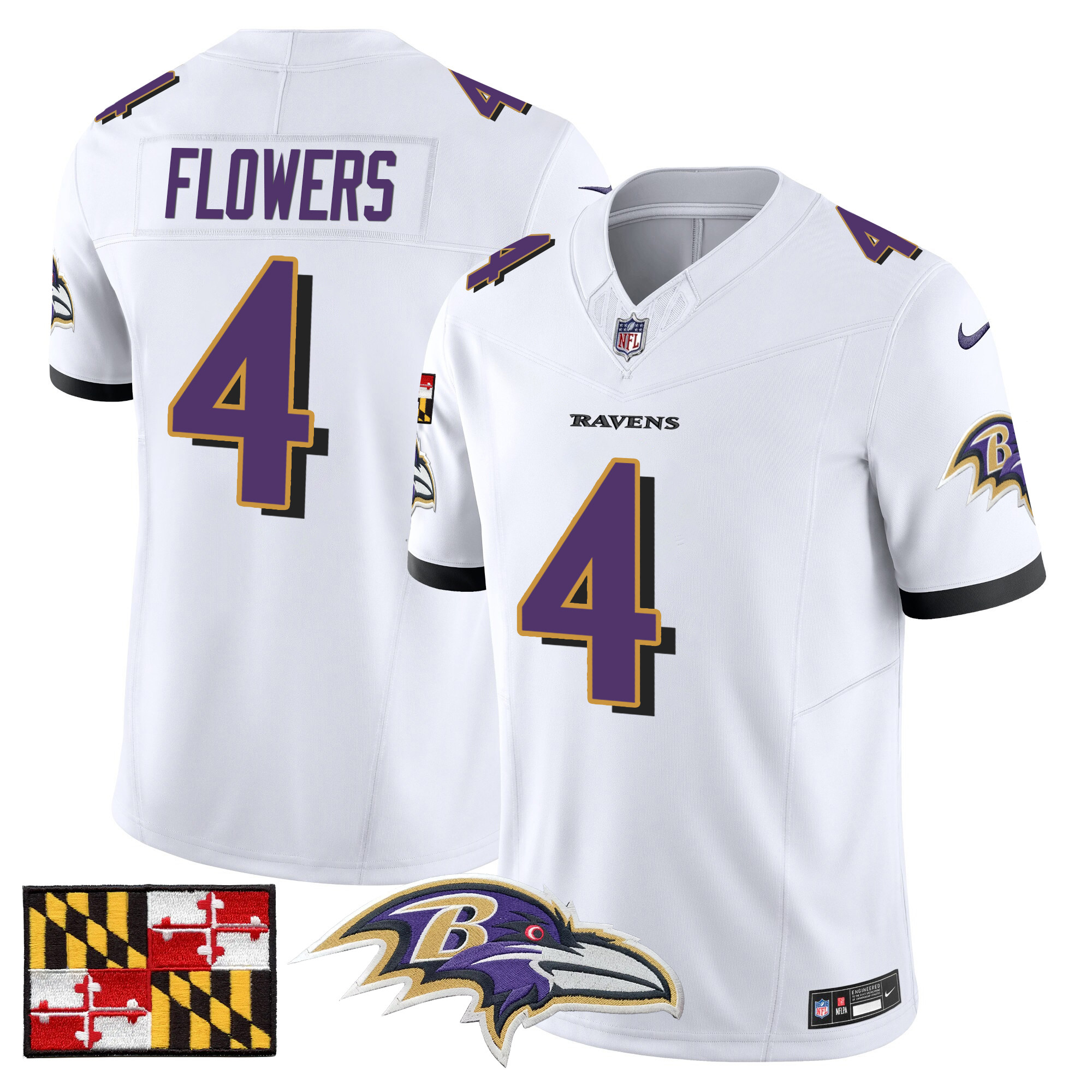 Men's Baltimore Ravens 2024 Maryland Flag Vapor Limited Jersey - All Stitched - Image 47
