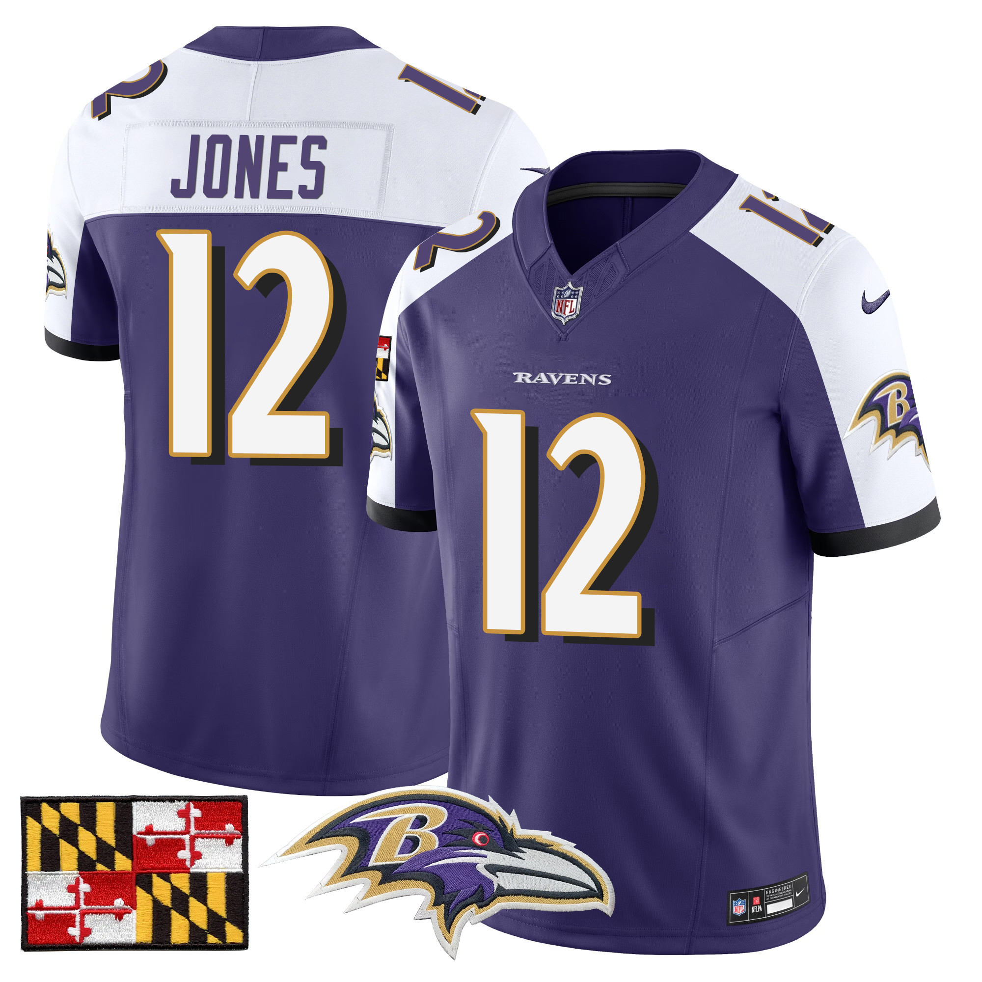 Men's Baltimore Ravens 2024 Maryland Flag Vapor Limited Jersey - All Stitched - Image 18