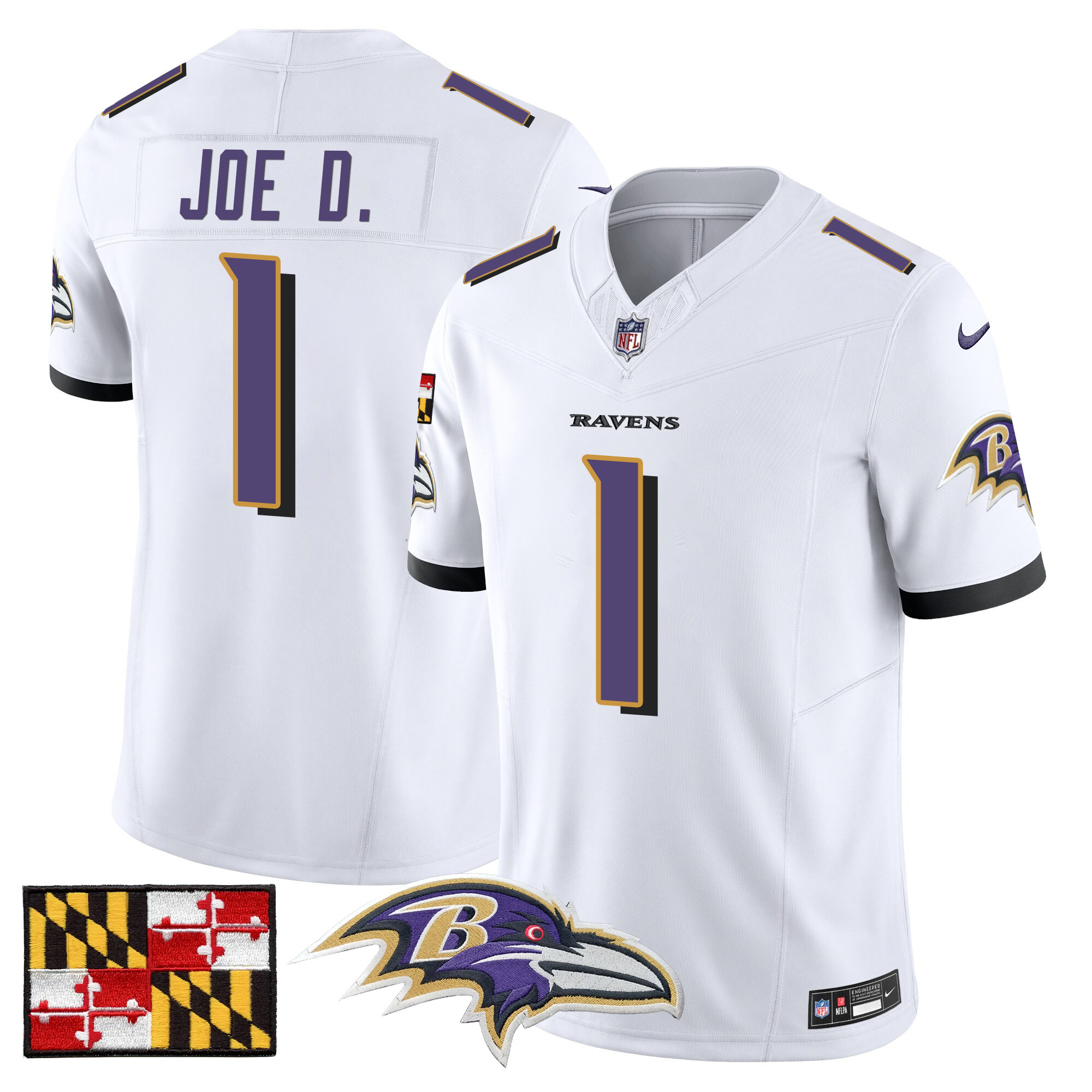 Men's Baltimore Ravens 2024 Maryland Flag Vapor Limited Jersey - All Stitched - Image 49