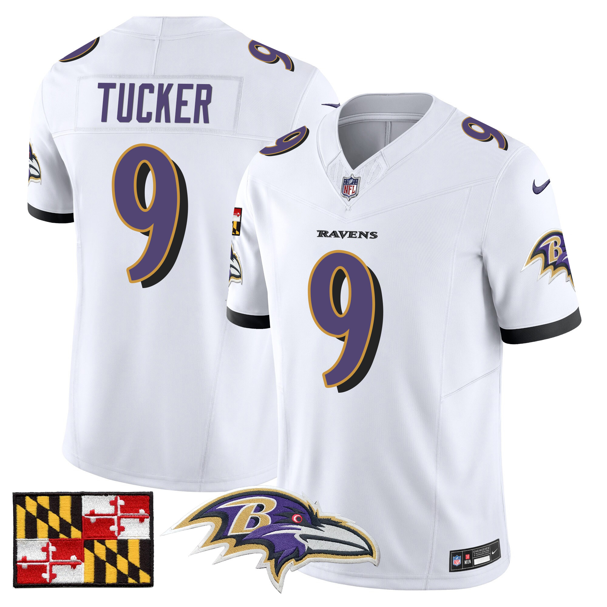 Men's Baltimore Ravens 2024 Maryland Flag Vapor Limited Jersey - All Stitched - Image 43