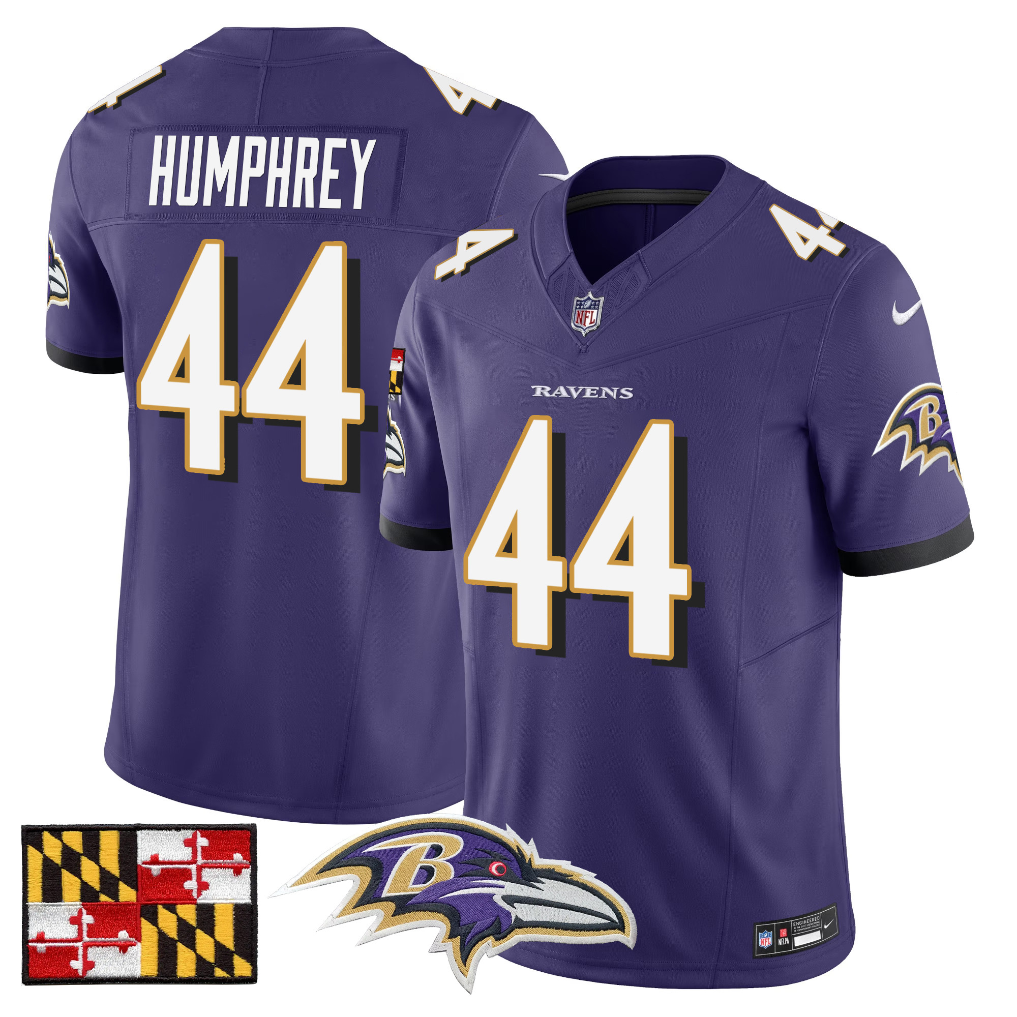 Men's Baltimore Ravens 2024 Maryland Flag Vapor Limited Jersey - All Stitched - Image 35