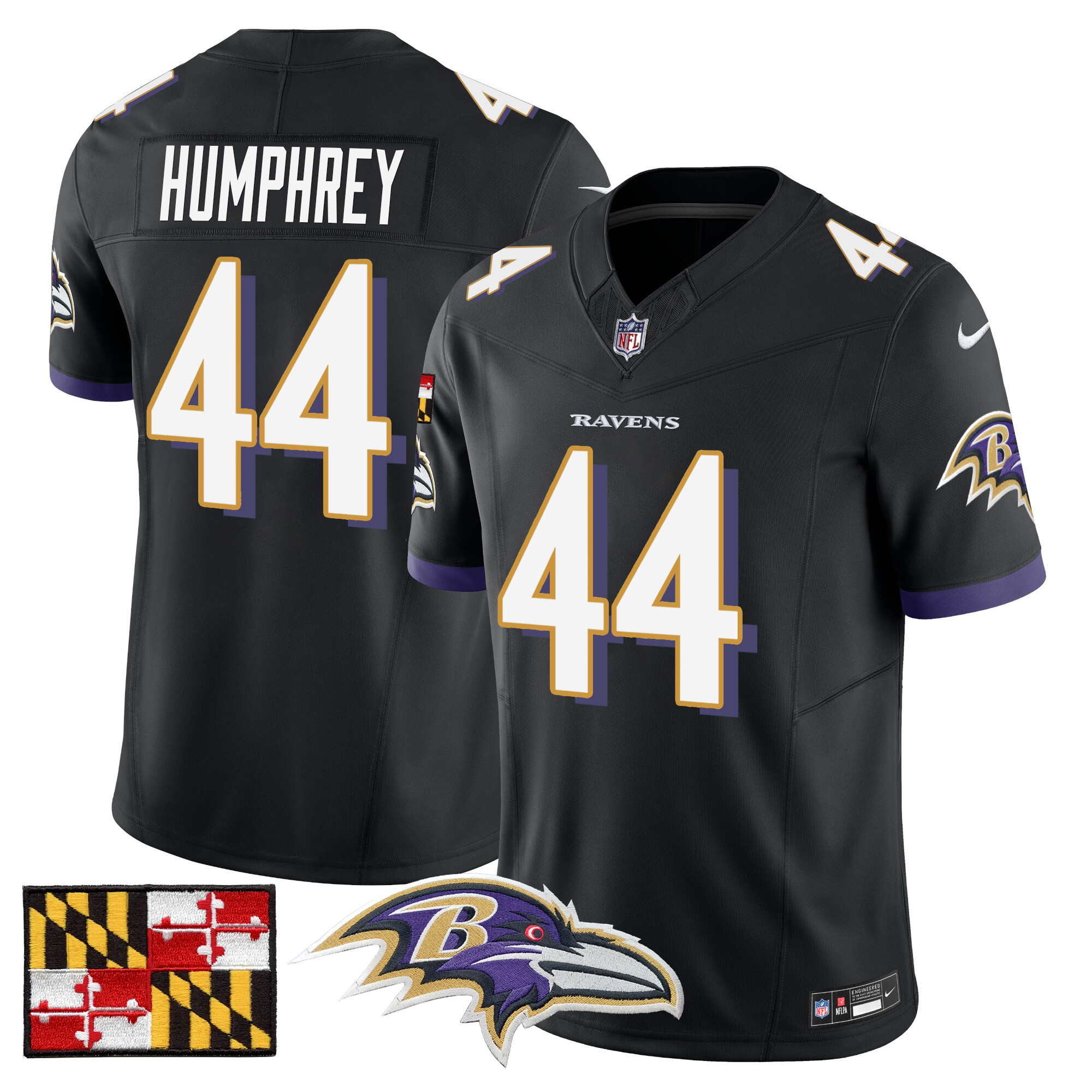 Men's Baltimore Ravens 2024 Maryland Flag Vapor Limited Jersey - All Stitched - Image 25