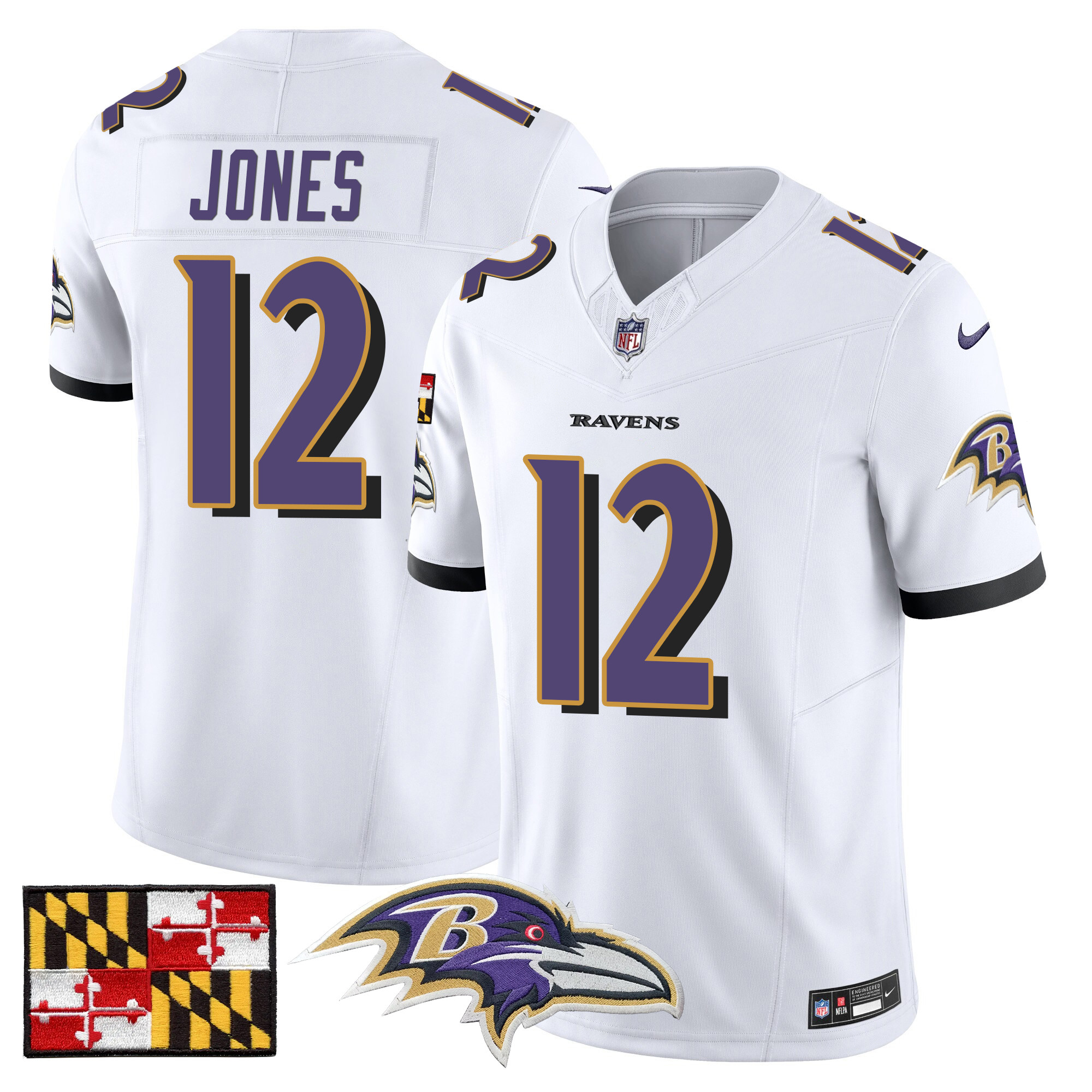 Men's Baltimore Ravens 2024 Maryland Flag Vapor Limited Jersey - All Stitched - Image 48