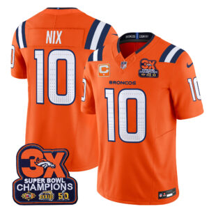 Men's Denver Broncos 3-Time Champions Patch Vapor Limited Jersey V2 - All Stitched
