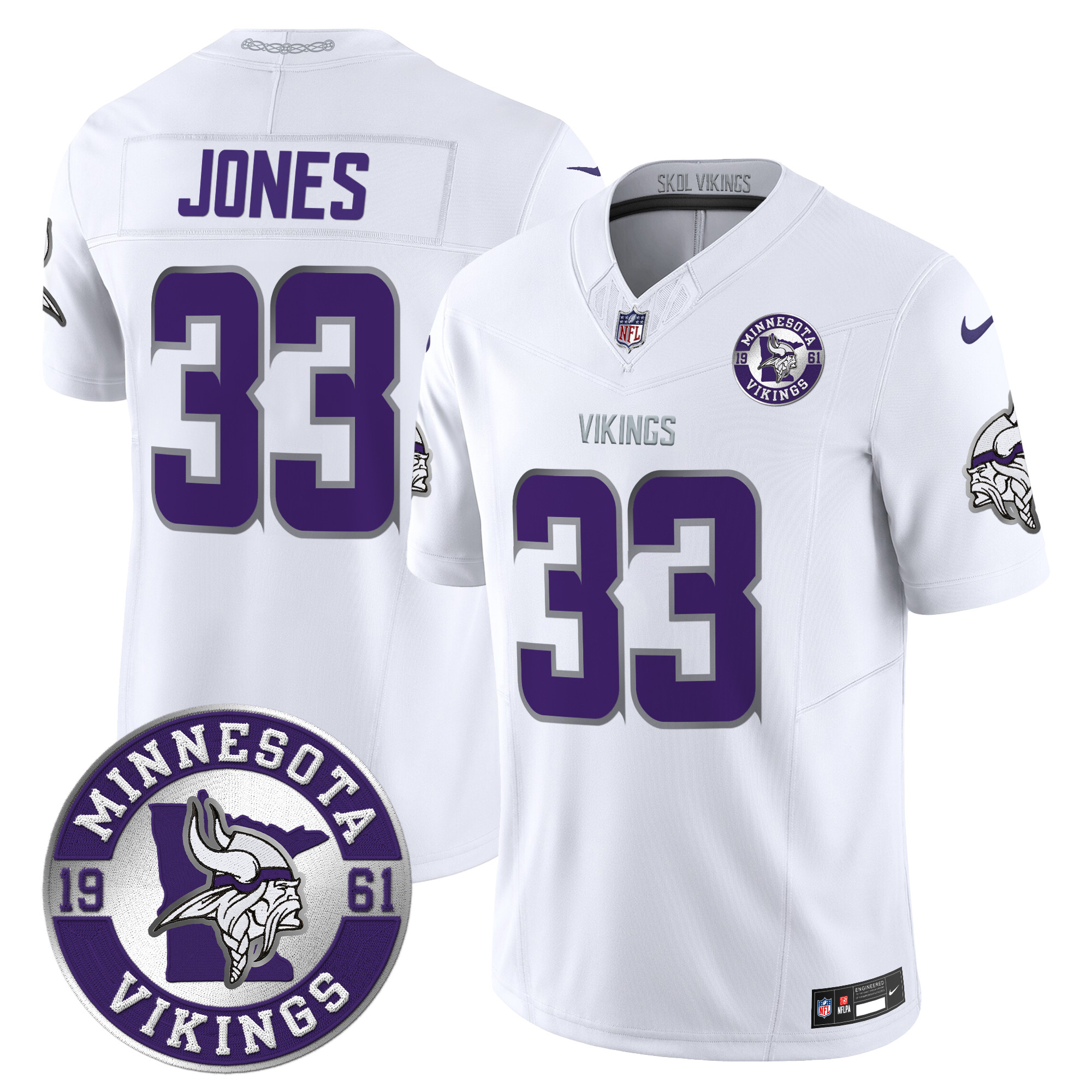 Men's Minnesota Vikings 2024 Vapor Limited Jersey - Est. 1961 Patch - All Stitched - Image 5
