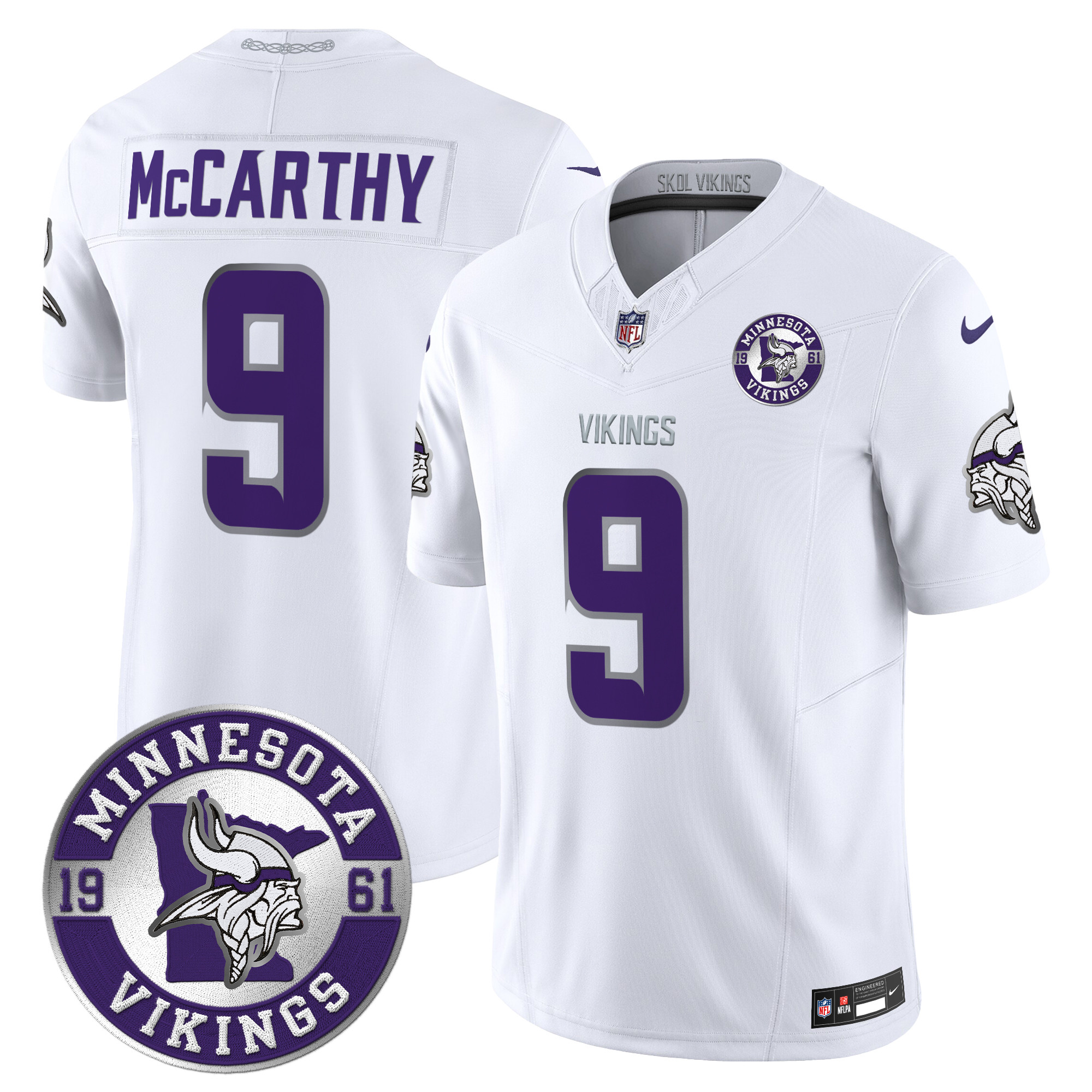 Men's Minnesota Vikings 2024 Vapor Limited Jersey - Est. 1961 Patch - All Stitched - Image 3
