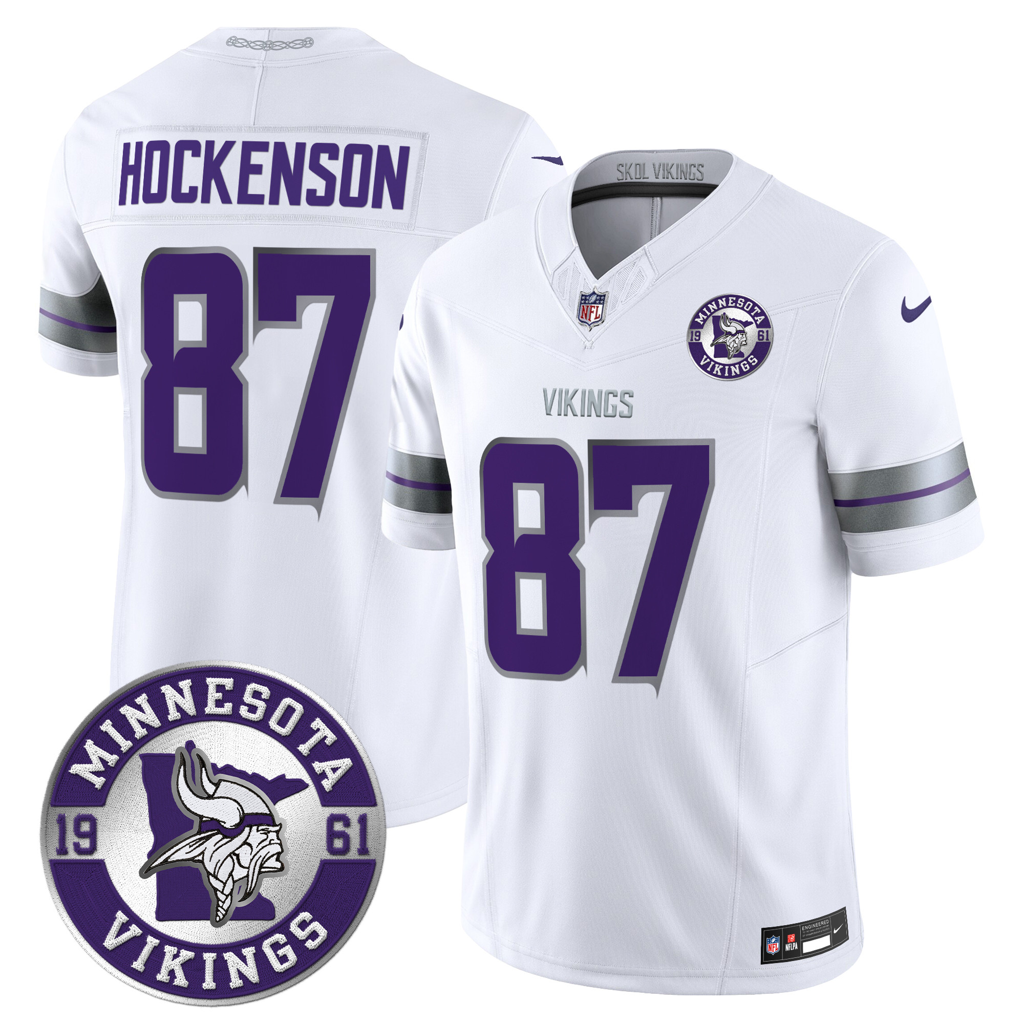Men's Minnesota Vikings 2024 Vapor Limited Jersey - Est. 1961 Patch - All Stitched - Image 17