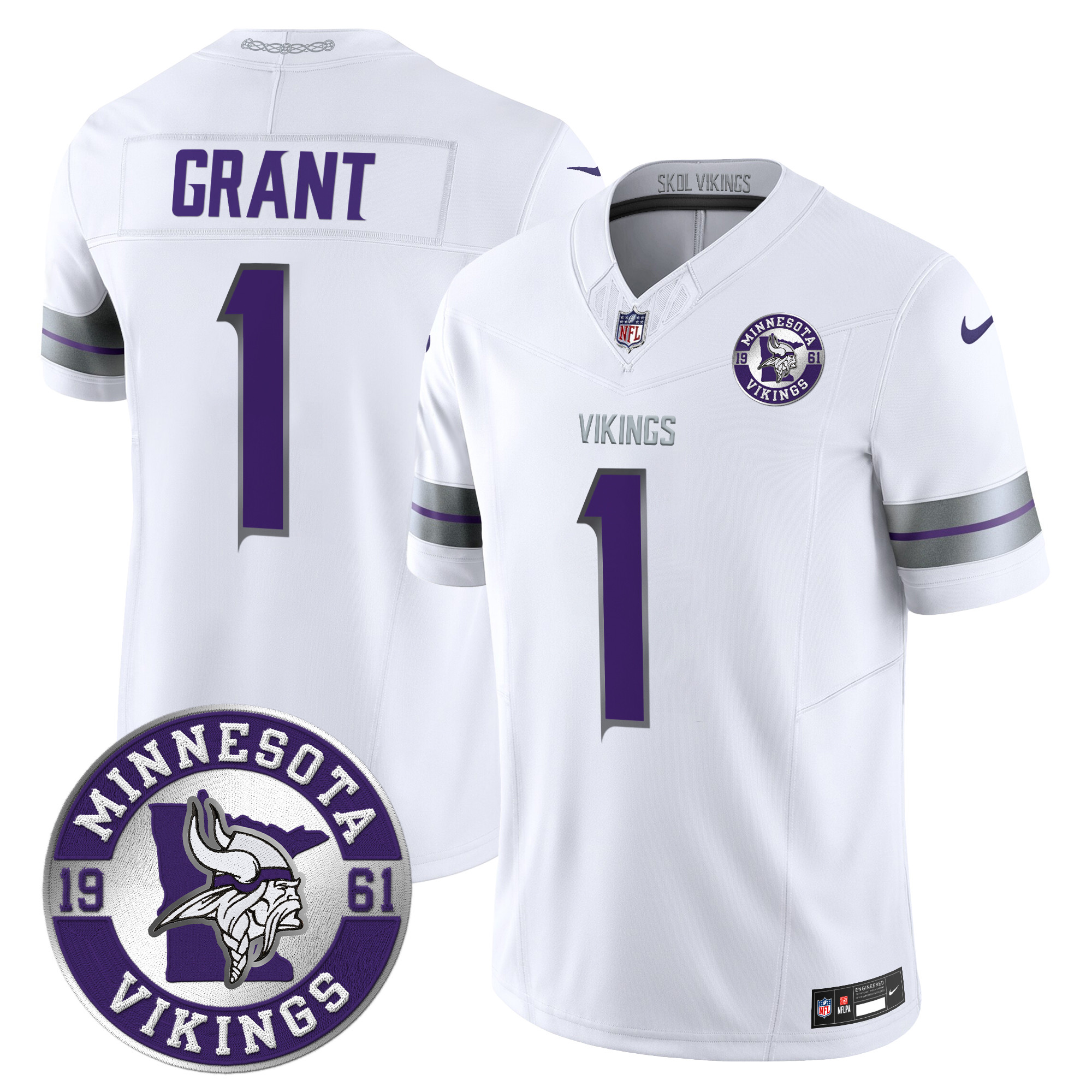 Men's Minnesota Vikings 2024 Vapor Limited Jersey - Est. 1961 Patch - All Stitched - Image 15