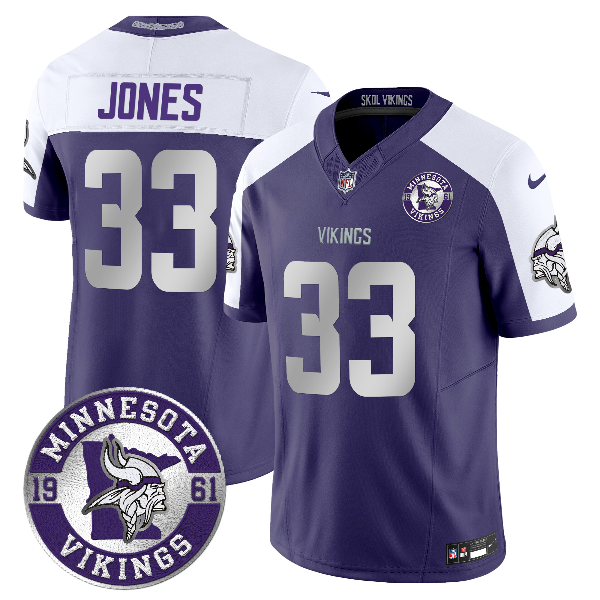 Men's Minnesota Vikings 2024 Vapor Limited Jersey - Est. 1961 Patch - All Stitched - Image 32