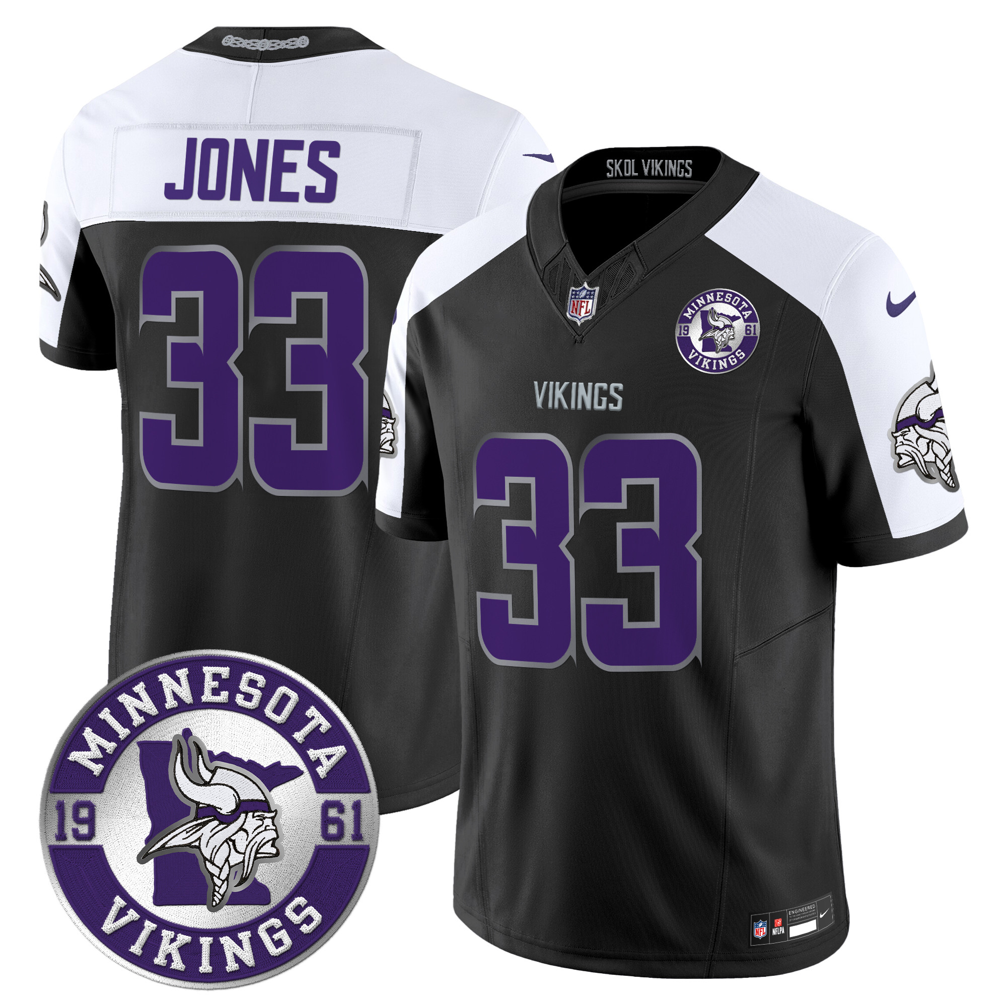Men's Minnesota Vikings 2024 Vapor Limited Jersey - Est. 1961 Patch - All Stitched - Image 23