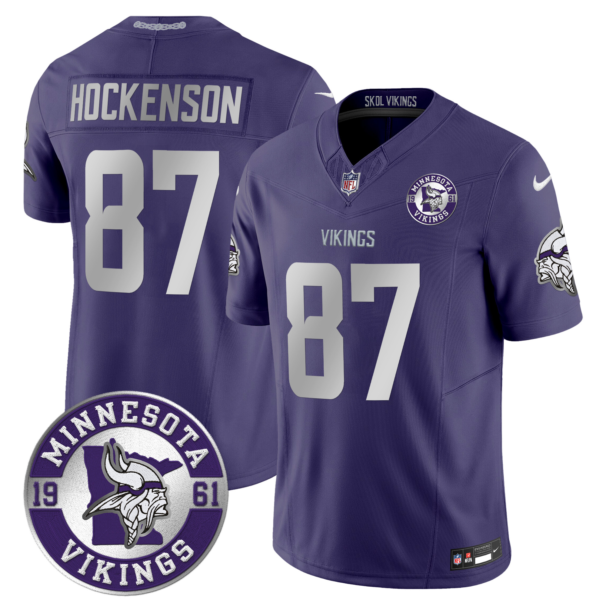Men's Minnesota Vikings 2024 Vapor Limited Jersey - Est. 1961 Patch - All Stitched - Image 44