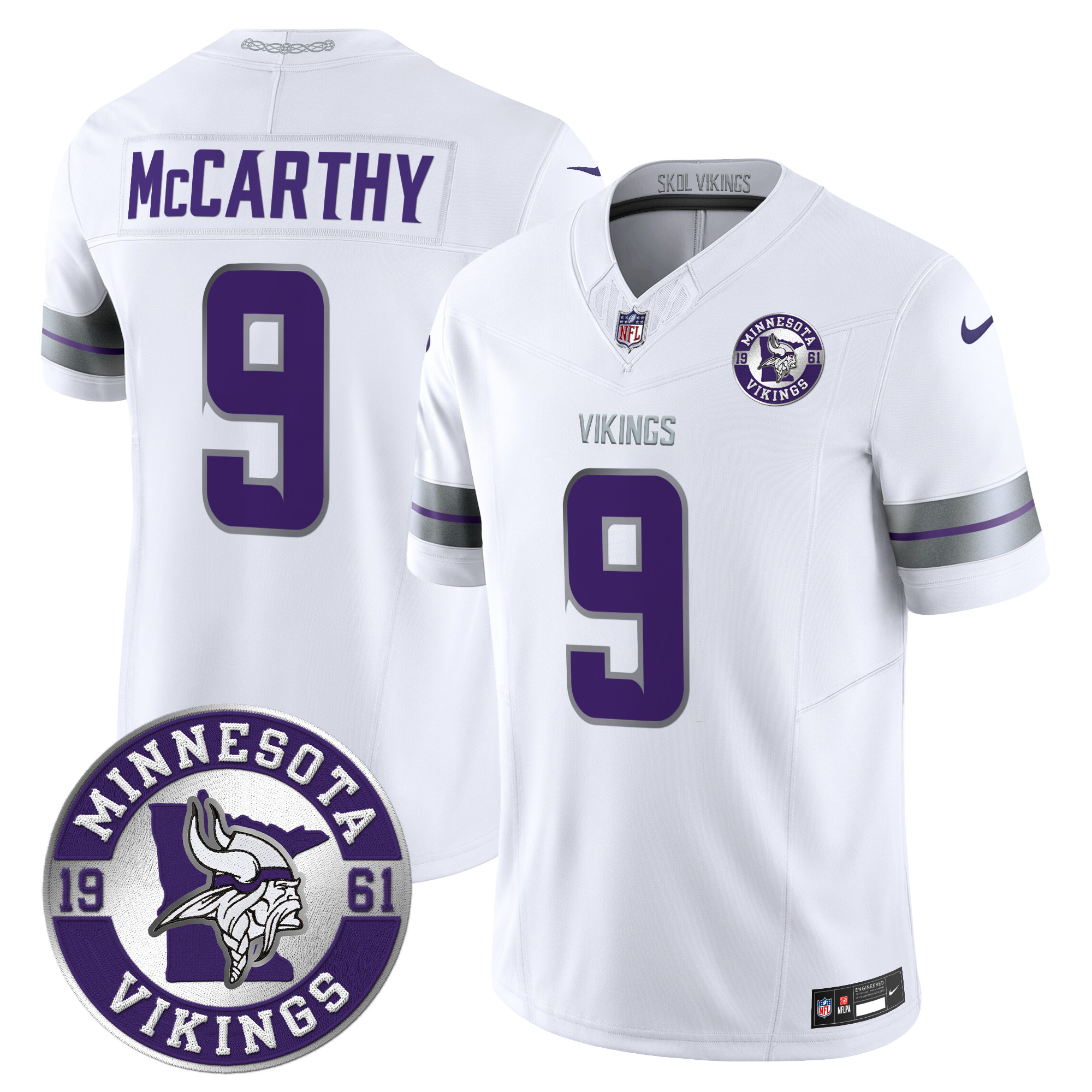 Men's Minnesota Vikings 2024 Vapor Limited Jersey - Est. 1961 Patch - All Stitched - Image 12