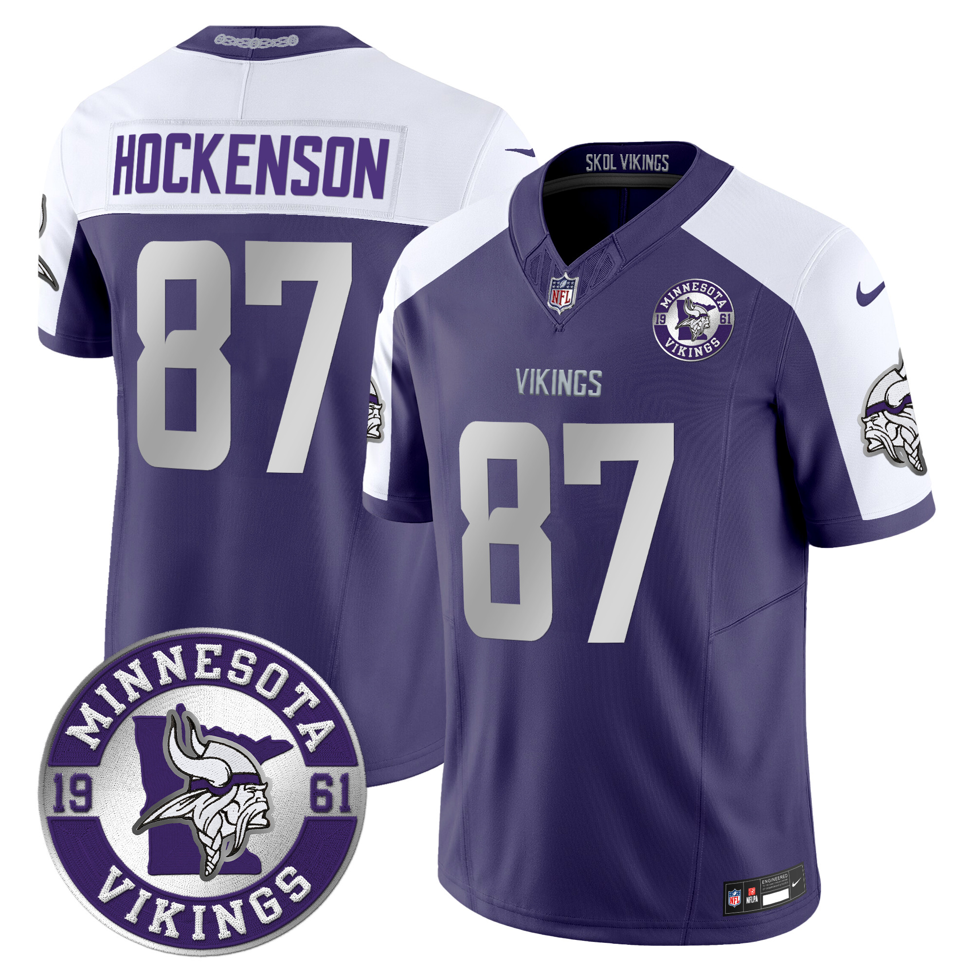 Men's Minnesota Vikings 2024 Vapor Limited Jersey - Est. 1961 Patch - All Stitched - Image 35