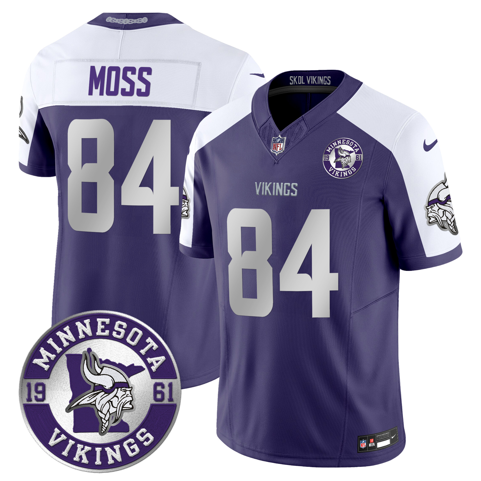 Men's Minnesota Vikings 2024 Vapor Limited Jersey - Est. 1961 Patch - All Stitched - Image 36