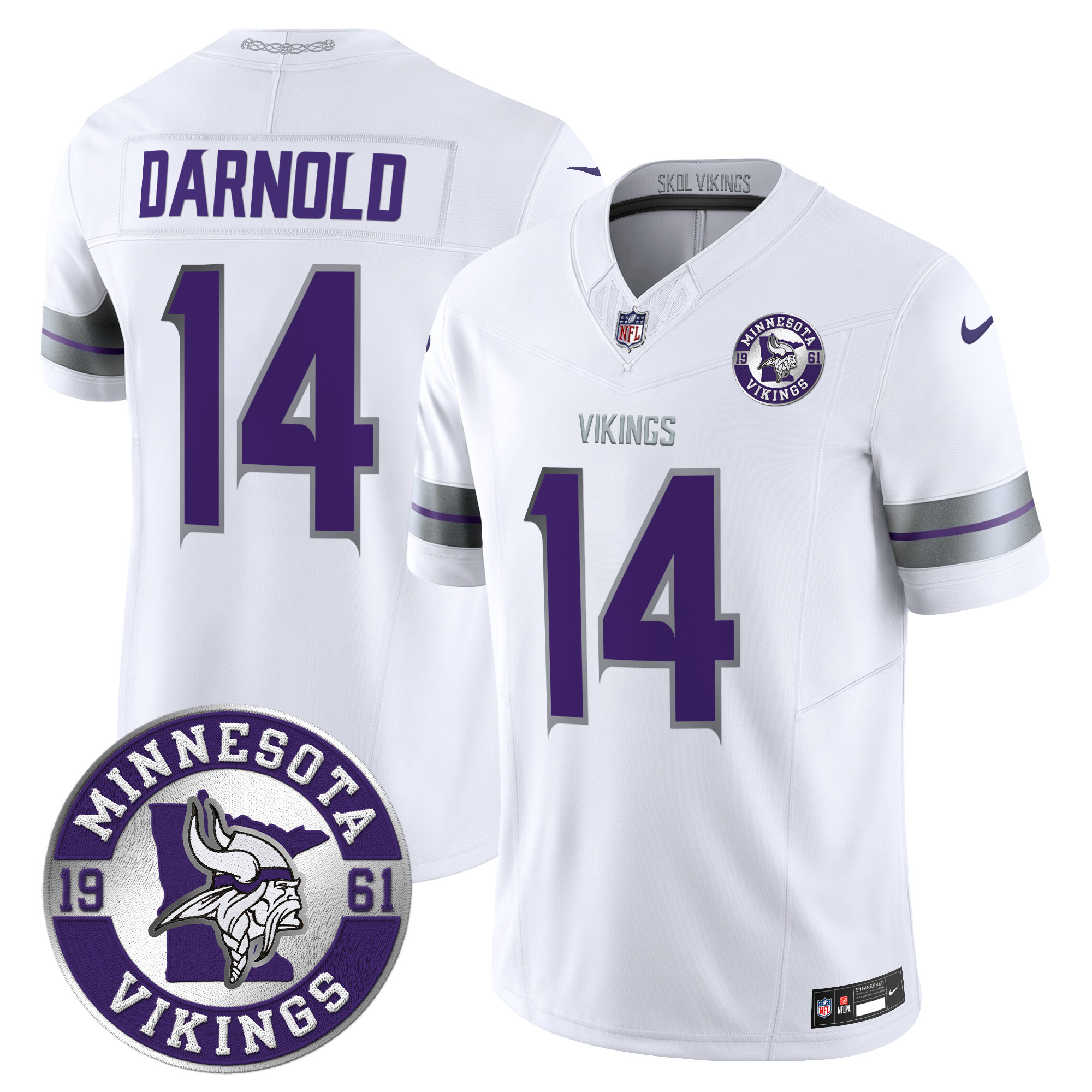 Men's Minnesota Vikings 2024 Vapor Limited Jersey - Est. 1961 Patch - All Stitched - Image 10