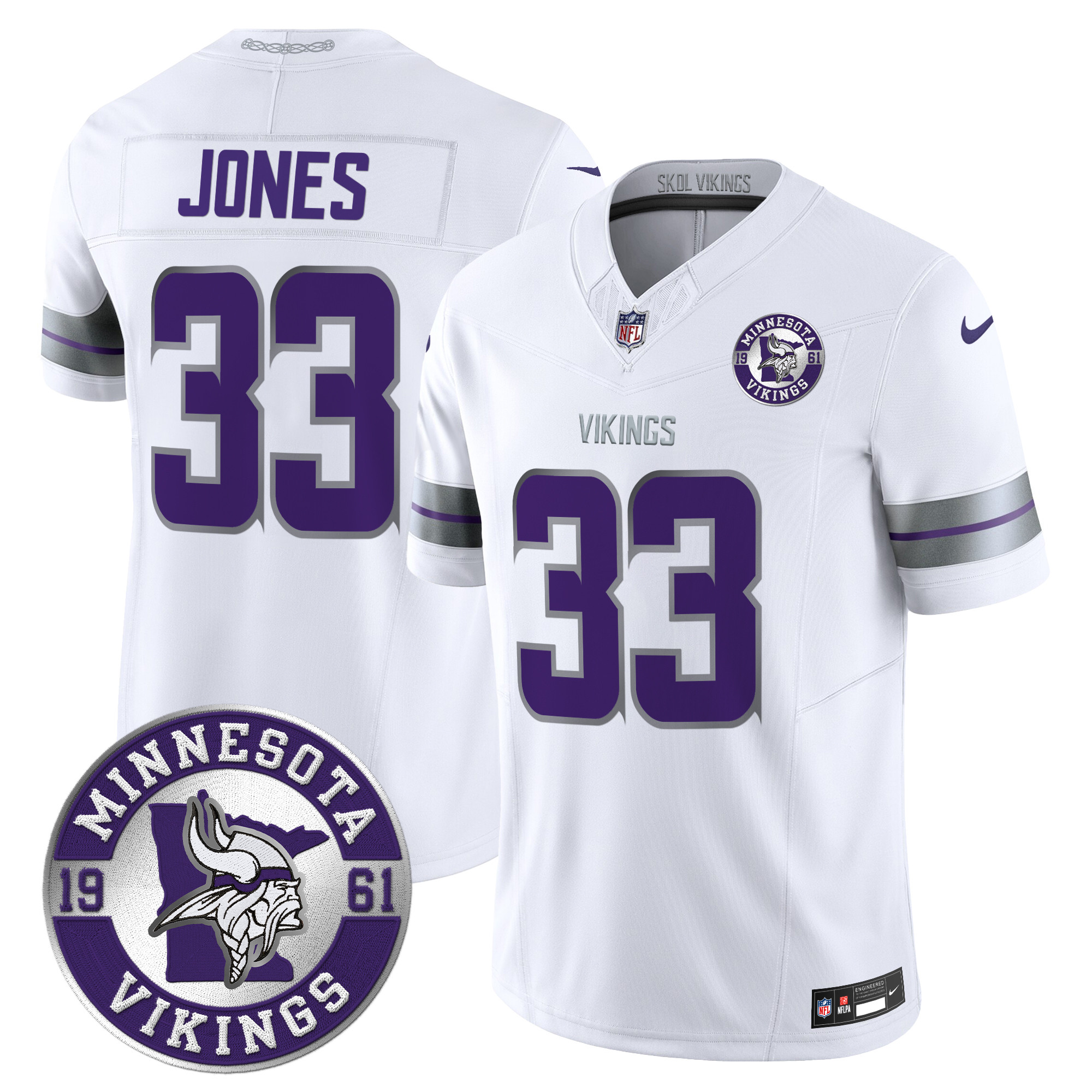 Men's Minnesota Vikings 2024 Vapor Limited Jersey - Est. 1961 Patch - All Stitched - Image 14
