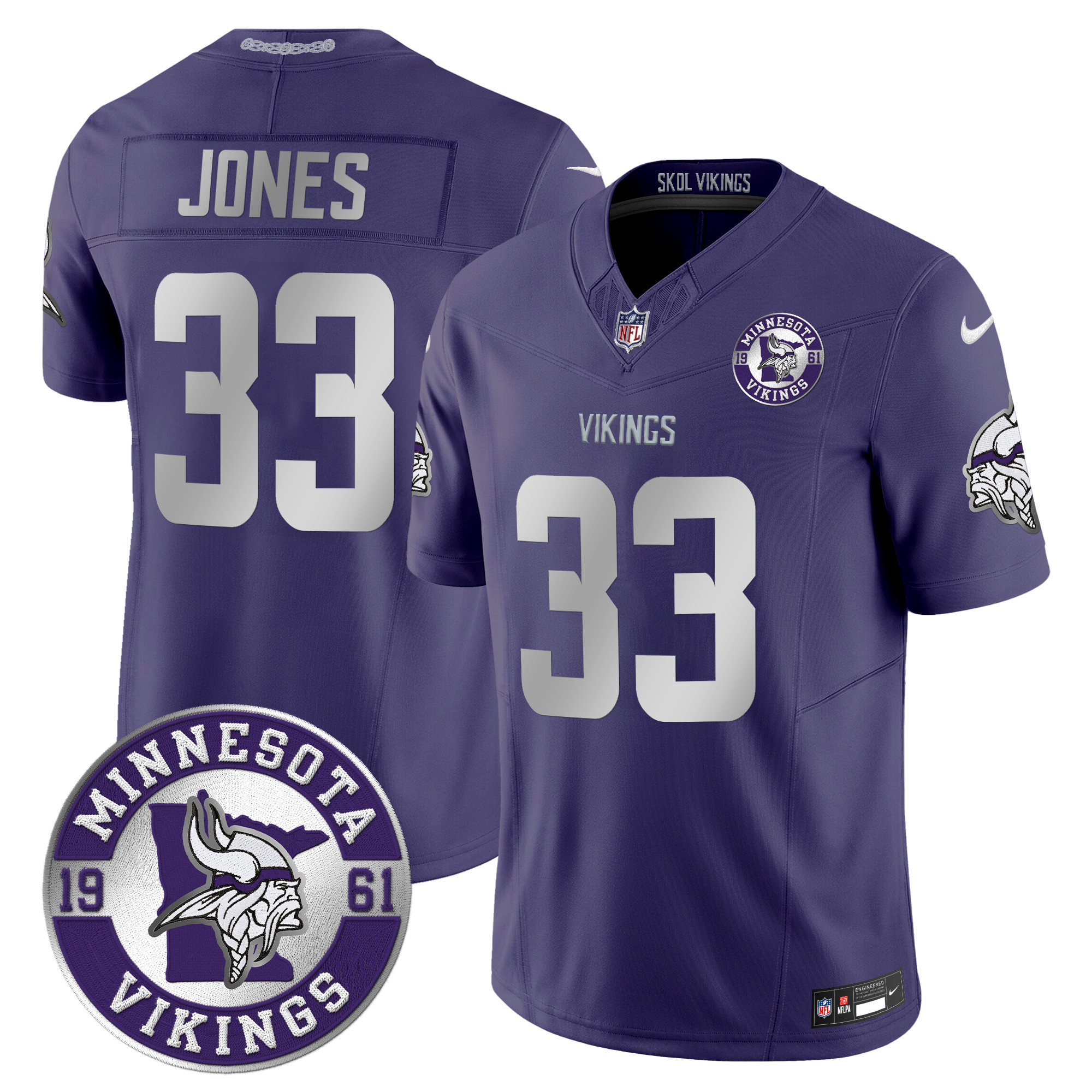 Men's Minnesota Vikings 2024 Vapor Limited Jersey - Est. 1961 Patch - All Stitched - Image 41