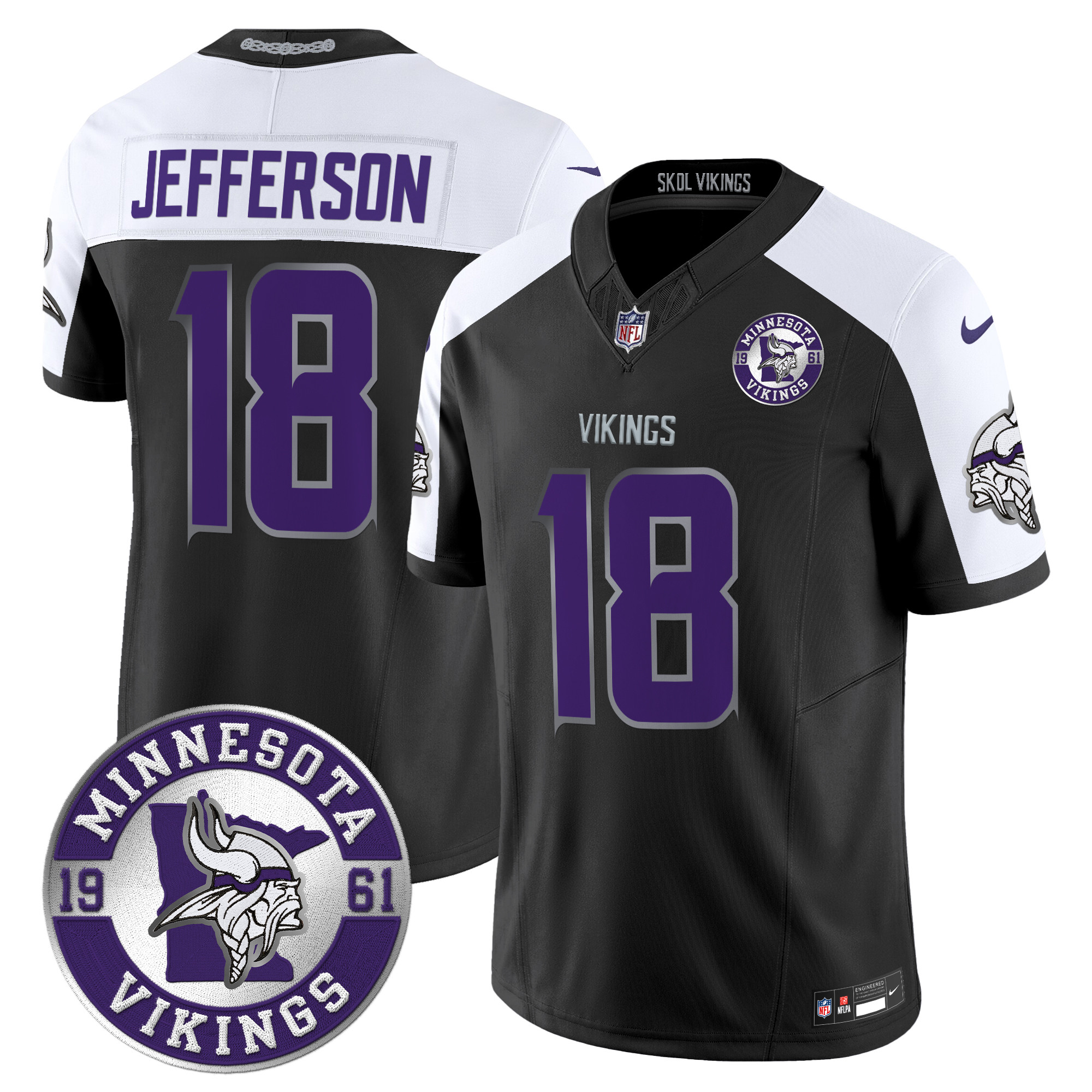 Men's Minnesota Vikings 2024 Vapor Limited Jersey - Est. 1961 Patch - All Stitched - Image 20