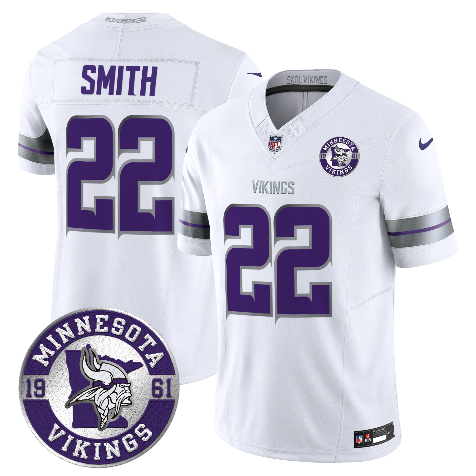 Men's Minnesota Vikings 2024 Vapor Limited Jersey - Est. 1961 Patch - All Stitched - Image 16