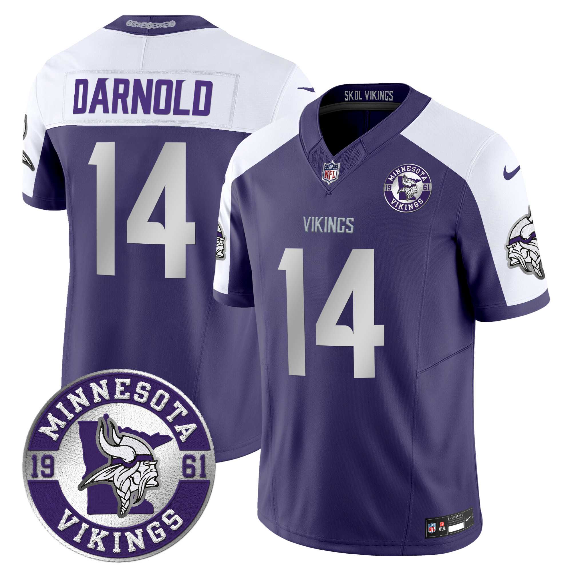 Men's Minnesota Vikings 2024 Vapor Limited Jersey - Est. 1961 Patch - All Stitched - Image 28
