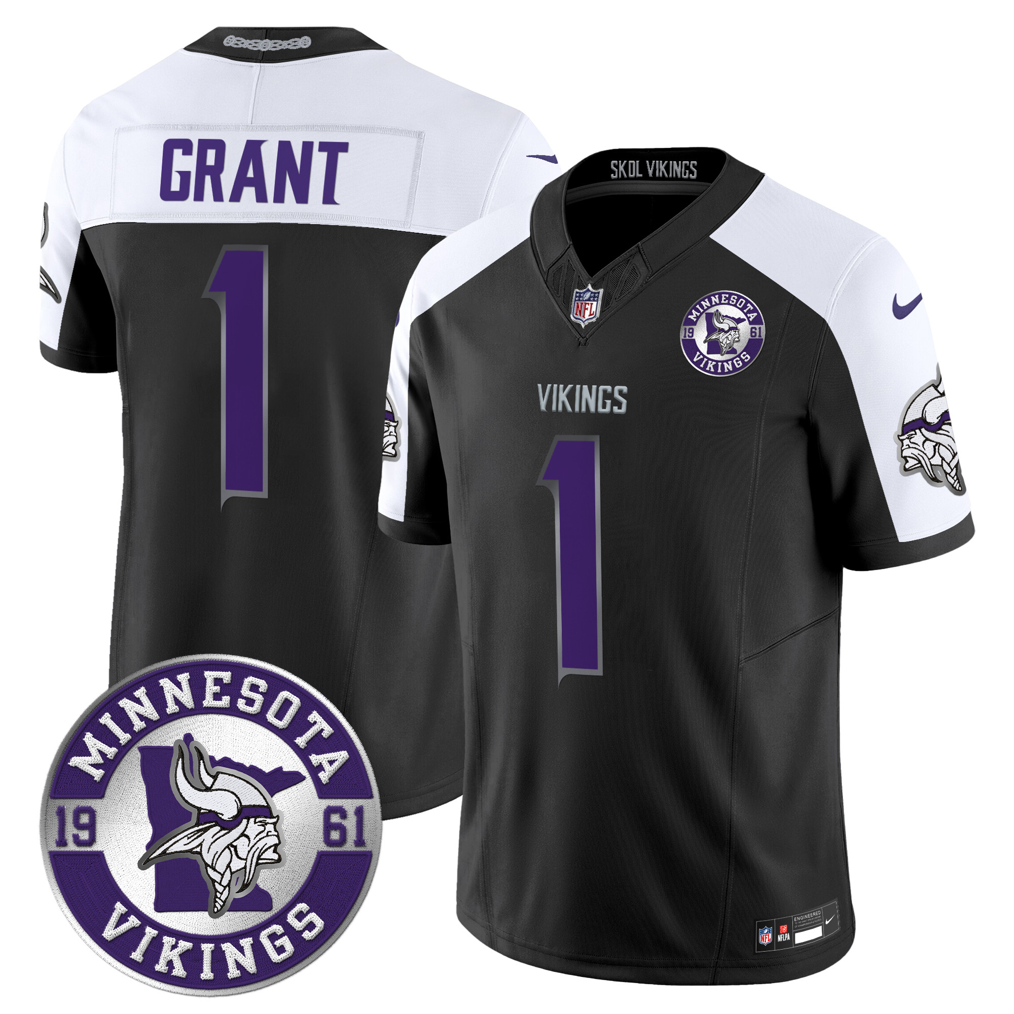 Men's Minnesota Vikings 2024 Vapor Limited Jersey - Est. 1961 Patch - All Stitched - Image 24