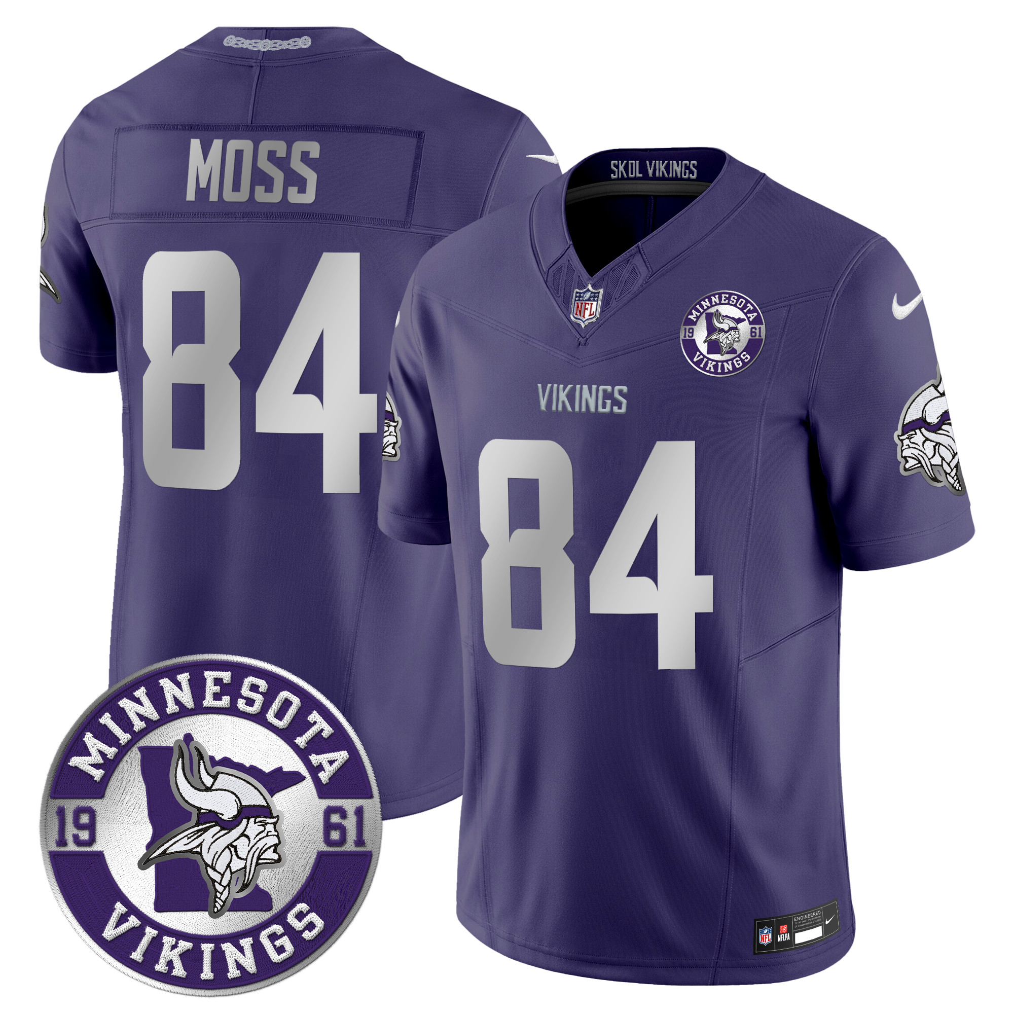 Men's Minnesota Vikings 2024 Vapor Limited Jersey - Est. 1961 Patch - All Stitched - Image 45