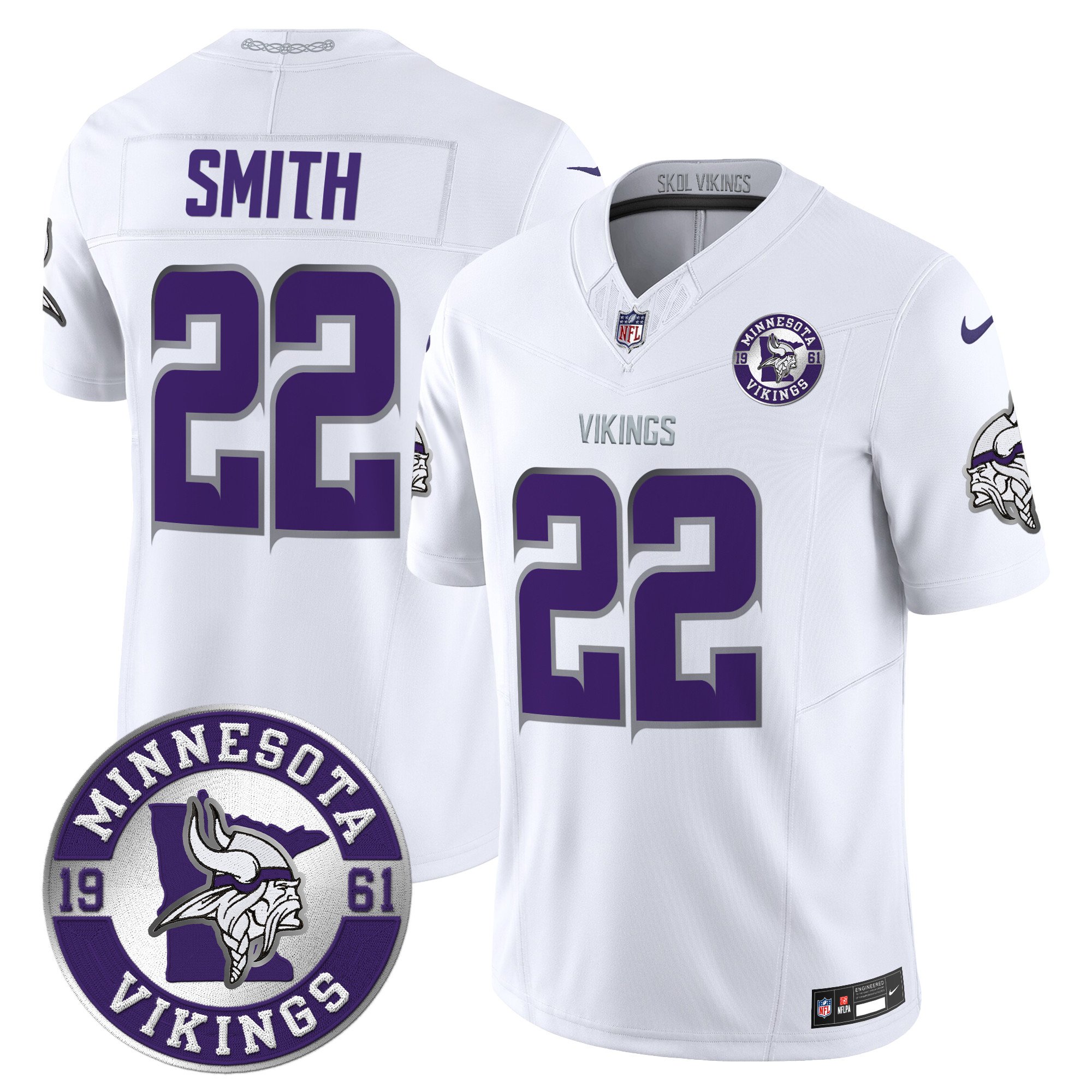 Men's Minnesota Vikings 2024 Vapor Limited Jersey V2 - Est. 1961 Patch - All Stitched - Image 43