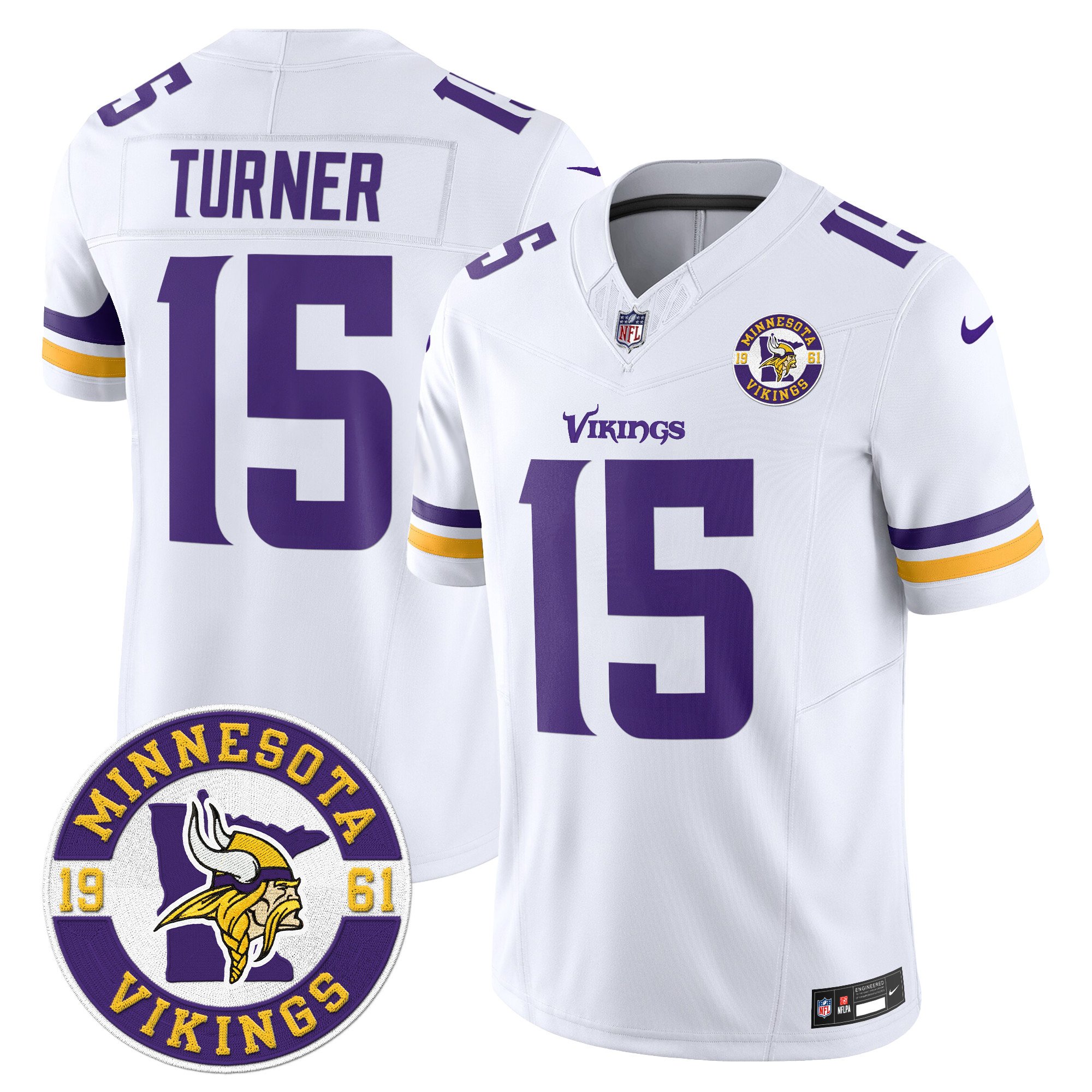 Men's Minnesota Vikings 2024 Vapor Limited Jersey V2 - Est. 1961 Patch - All Stitched - Image 31