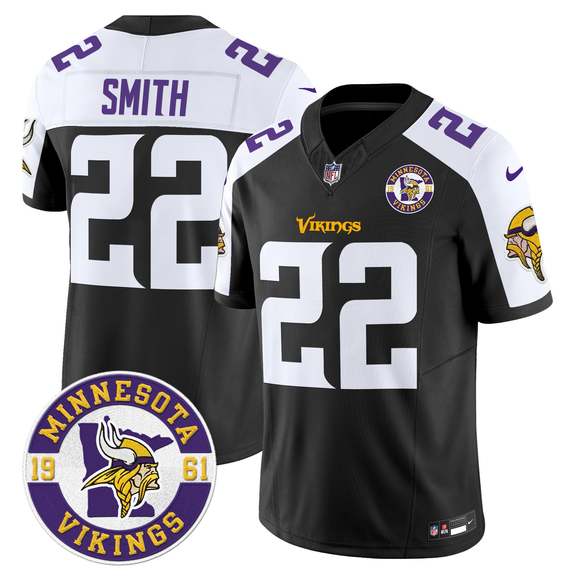 Men's Minnesota Vikings 2024 Vapor Limited Jersey V2 - Est. 1961 Patch - All Stitched - Image 16