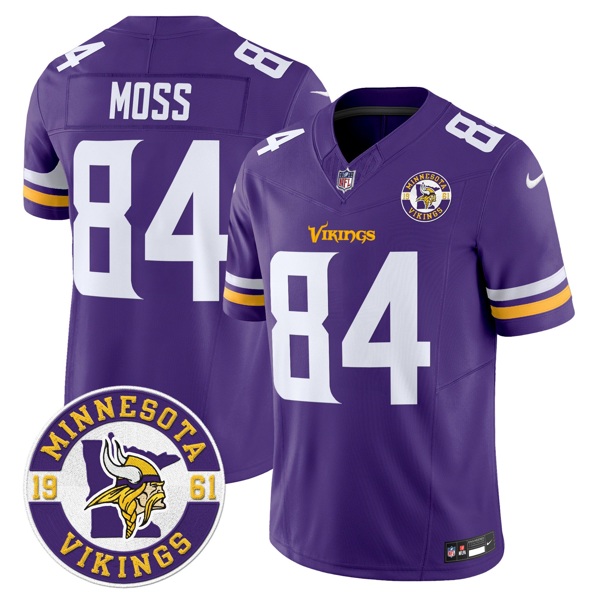 Men's Minnesota Vikings 2024 Vapor Limited Jersey V2 - Est. 1961 Patch - All Stitched - Image 27