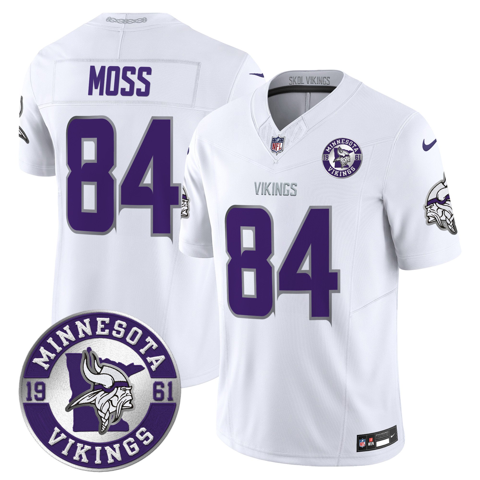 Men's Minnesota Vikings 2024 Vapor Limited Jersey V2 - Est. 1961 Patch - All Stitched - Image 45