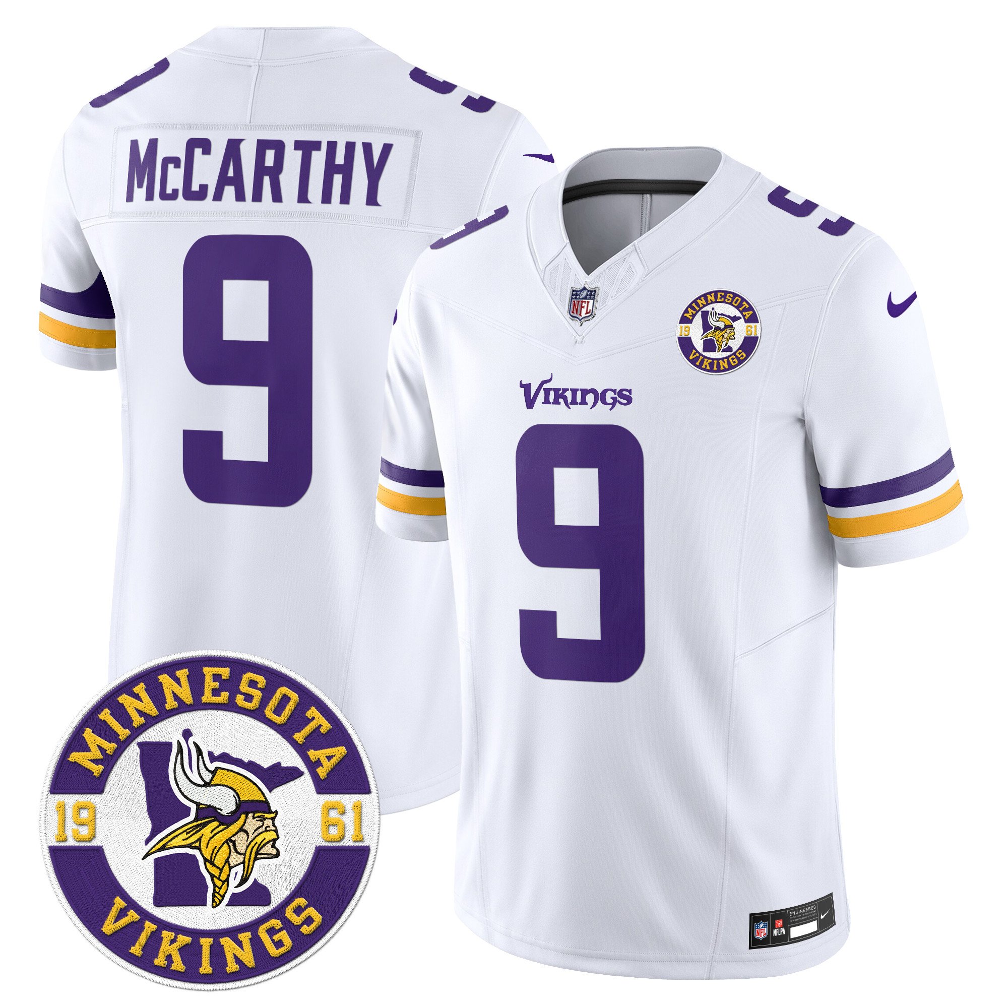 Men's Minnesota Vikings 2024 Vapor Limited Jersey V2 - Est. 1961 Patch - All Stitched - Image 30