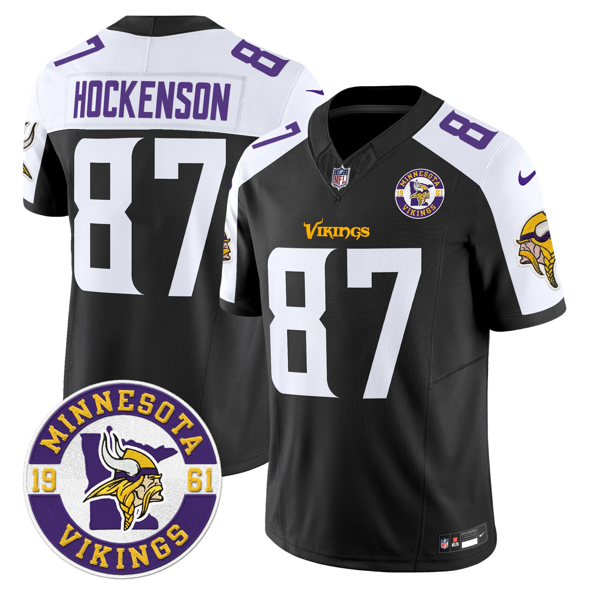 Men's Minnesota Vikings 2024 Vapor Limited Jersey V2 - Est. 1961 Patch - All Stitched - Image 17