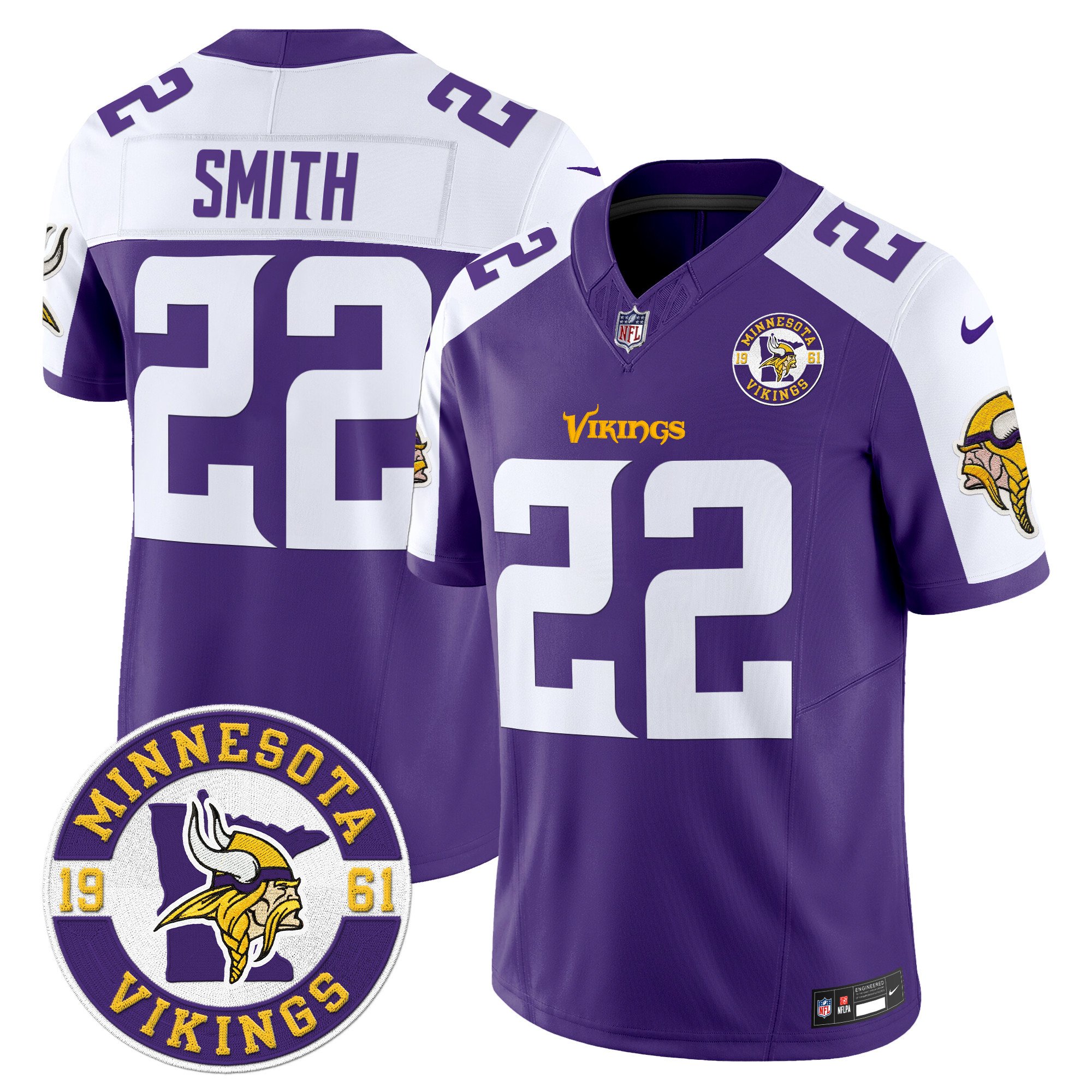 Men's Minnesota Vikings 2024 Vapor Limited Jersey V2 - Est. 1961 Patch - All Stitched - Image 7