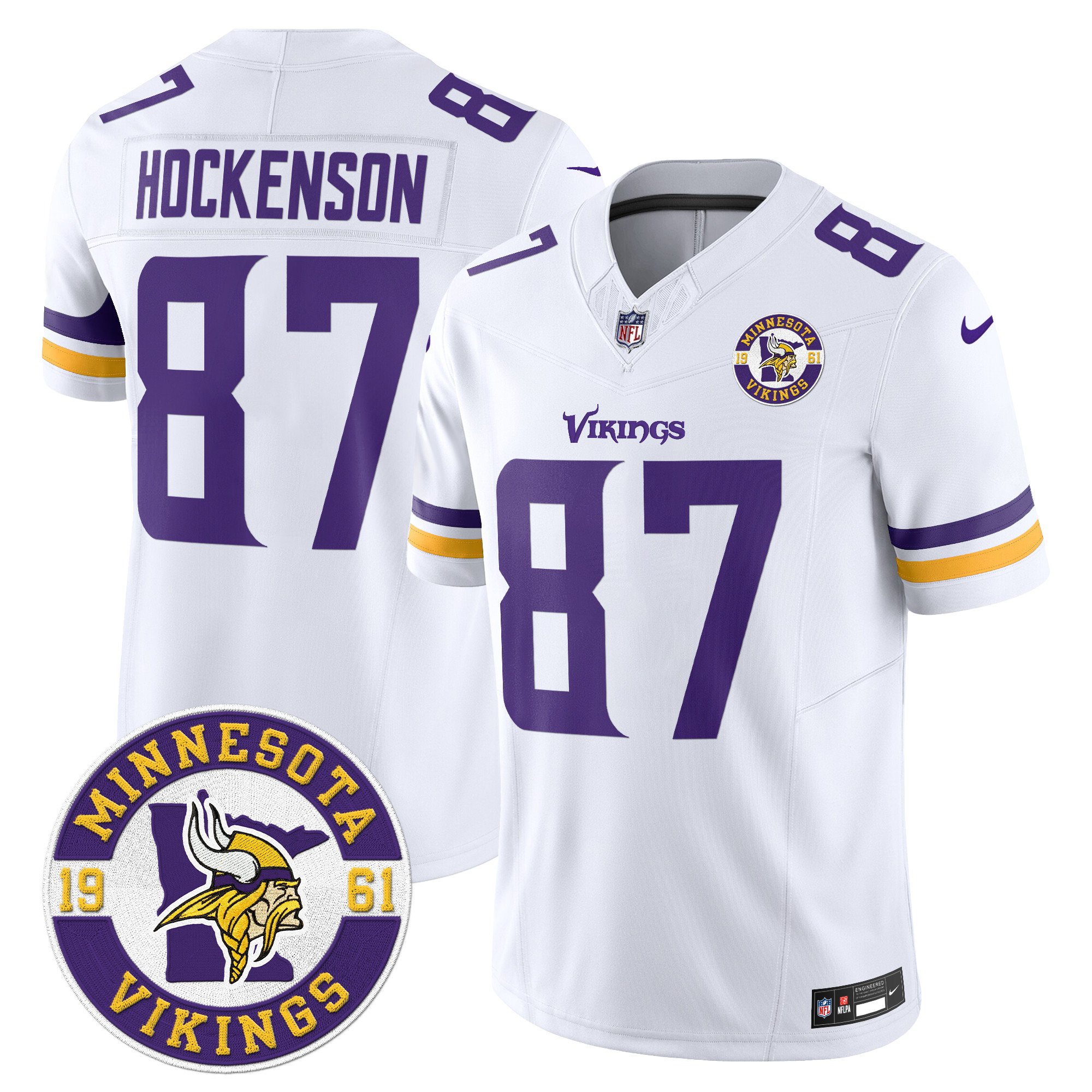Men's Minnesota Vikings 2024 Vapor Limited Jersey V2 - Est. 1961 Patch - All Stitched - Image 35