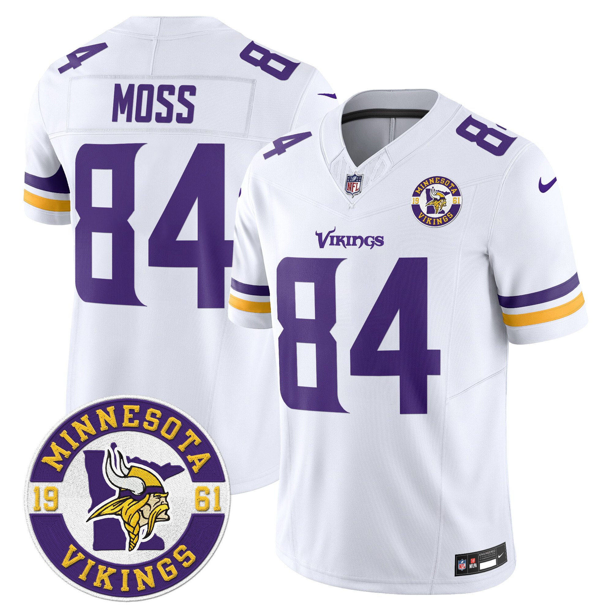 Men's Minnesota Vikings 2024 Vapor Limited Jersey V2 - Est. 1961 Patch - All Stitched - Image 36